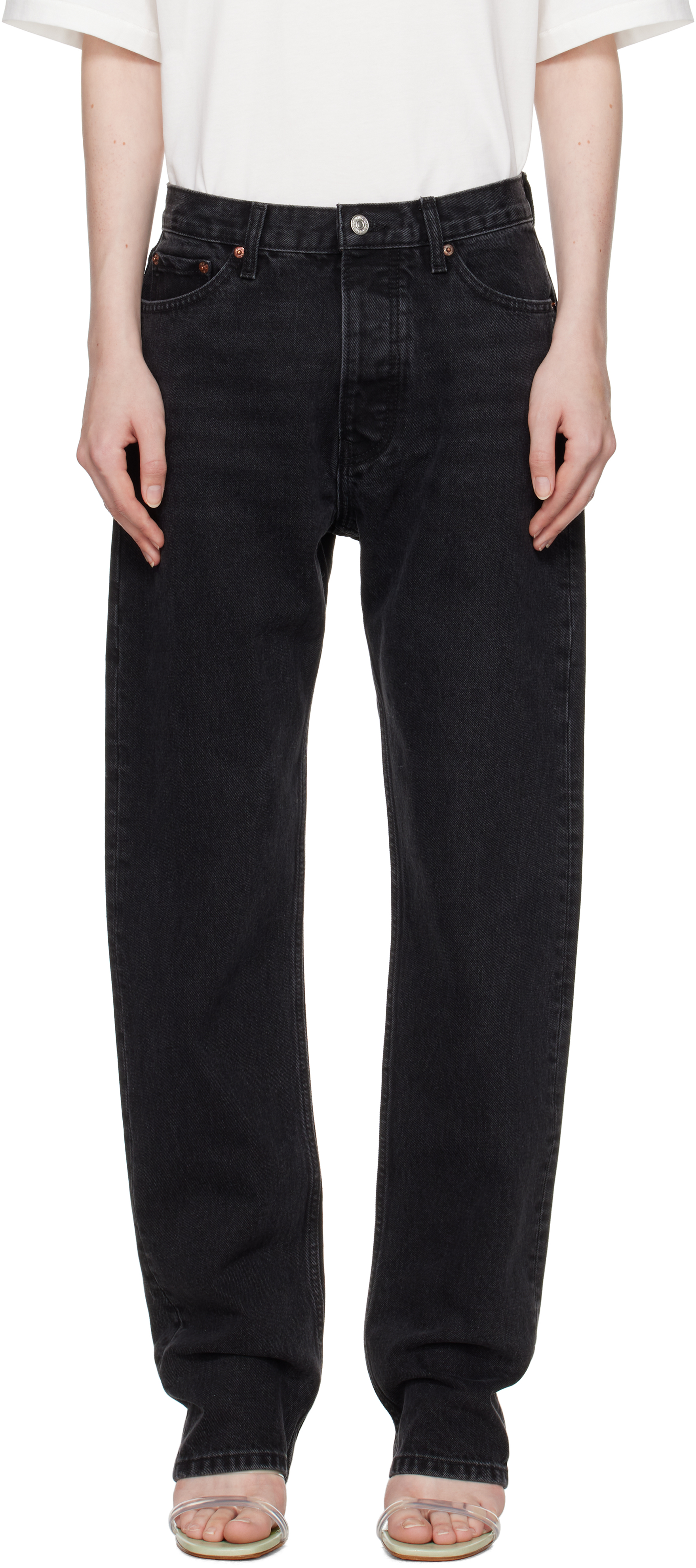 Black Tapered Jeans