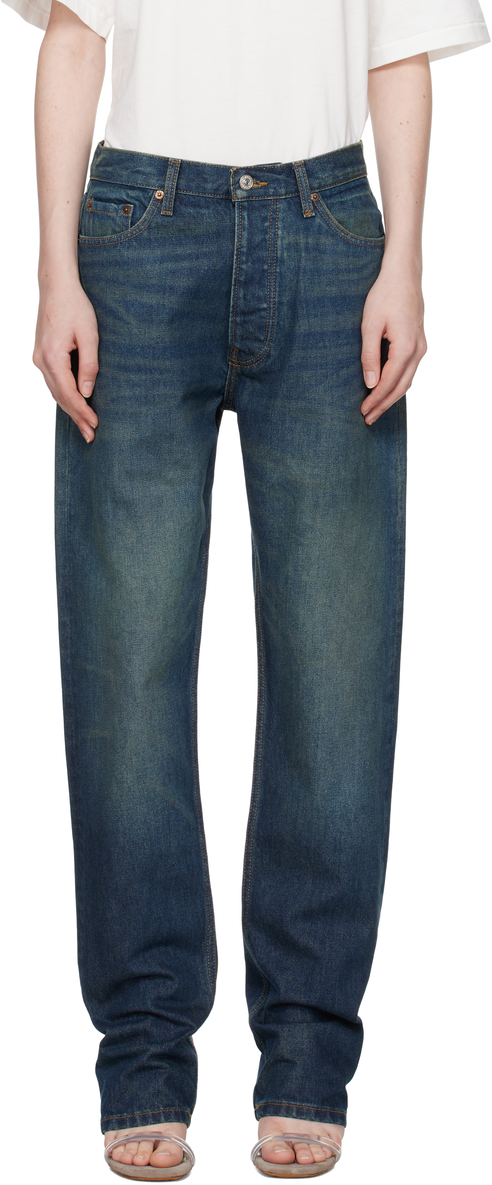 Blue Tapered Jeans