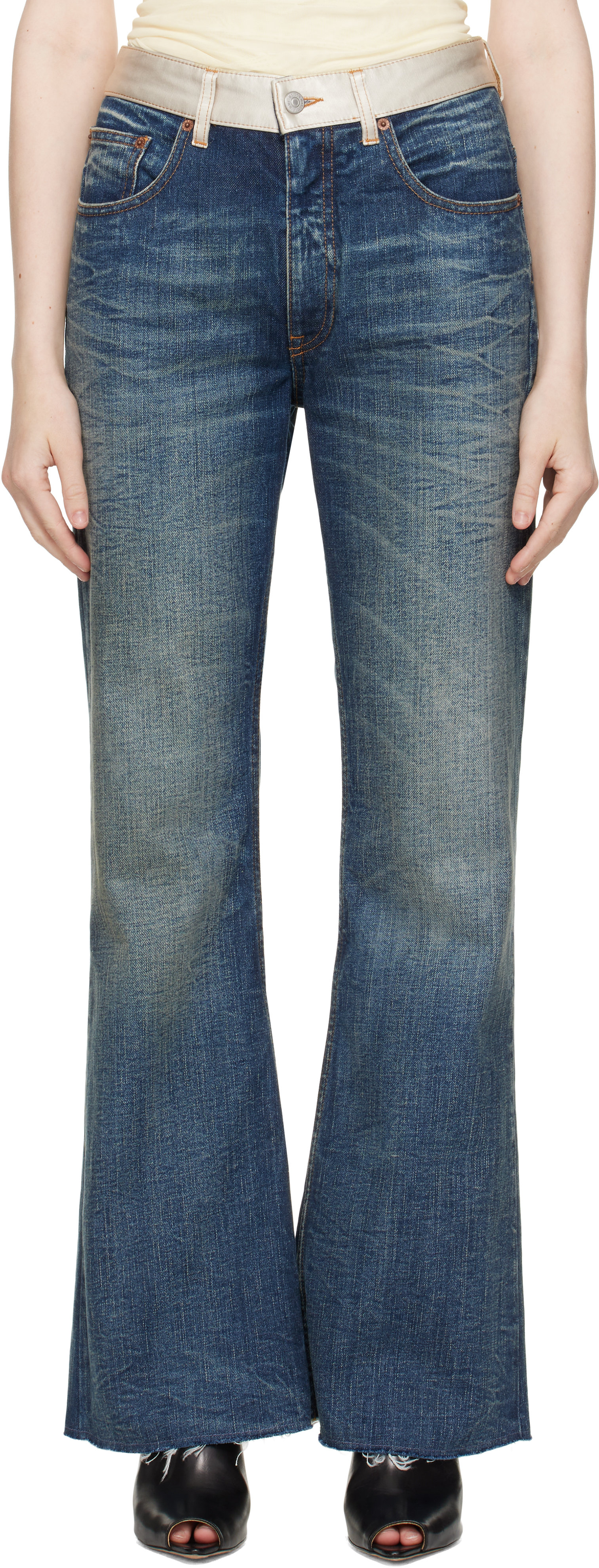 MM6 MAISON MARGIELA BLUE BOOTCUT JEANS