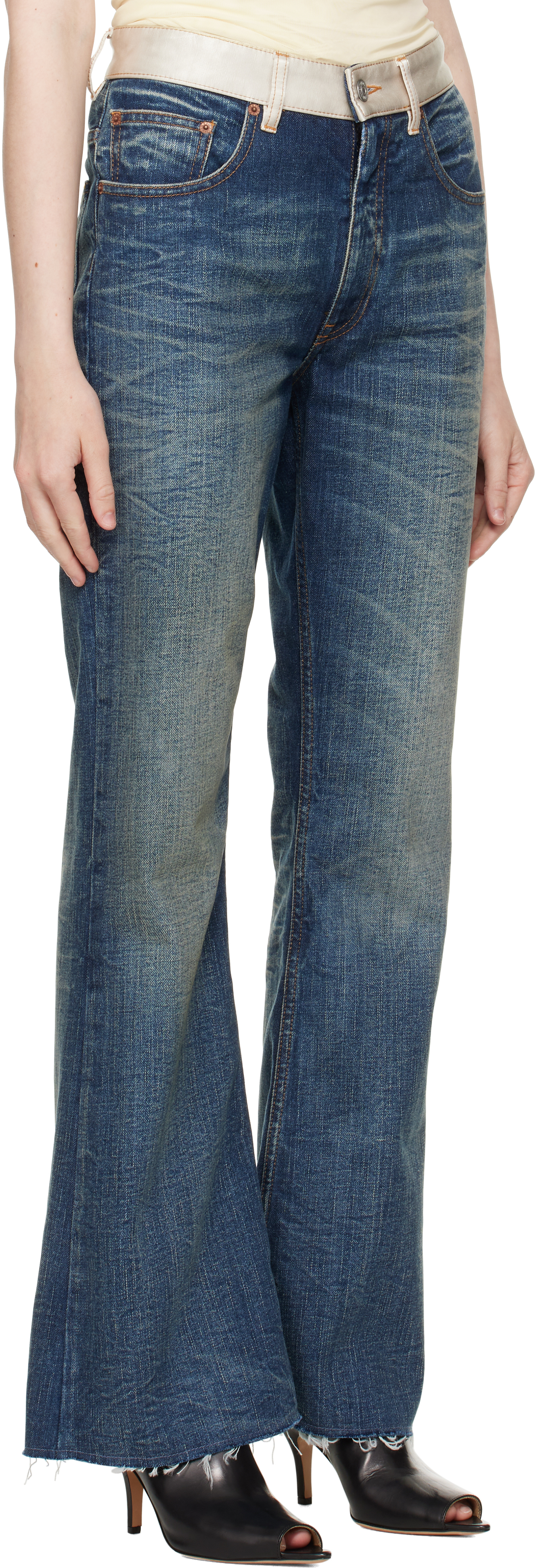 MM6 MAISON MARGIELA BLUE BOOTCUT JEANS