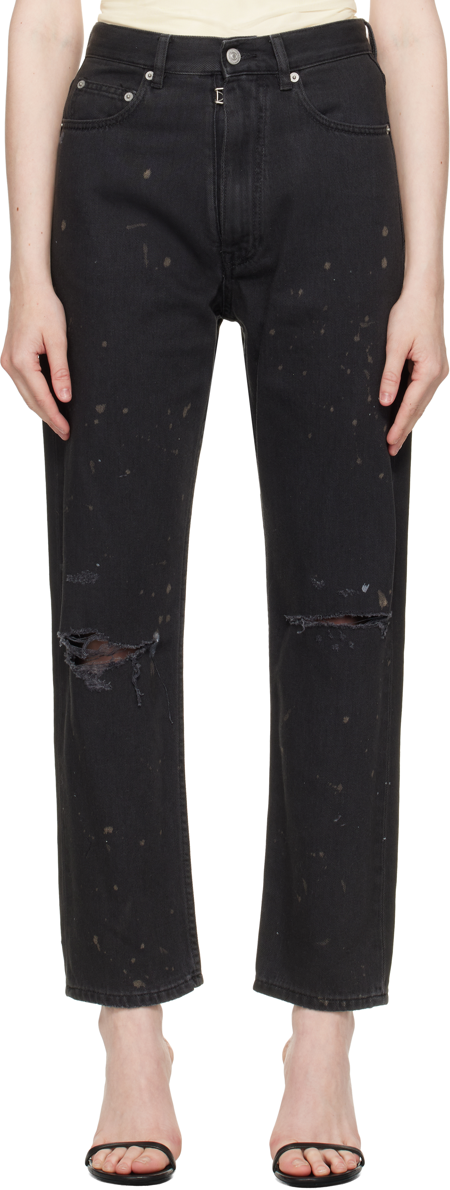 Shop Mm6 Maison Margiela Black 5 Pockets Jeans