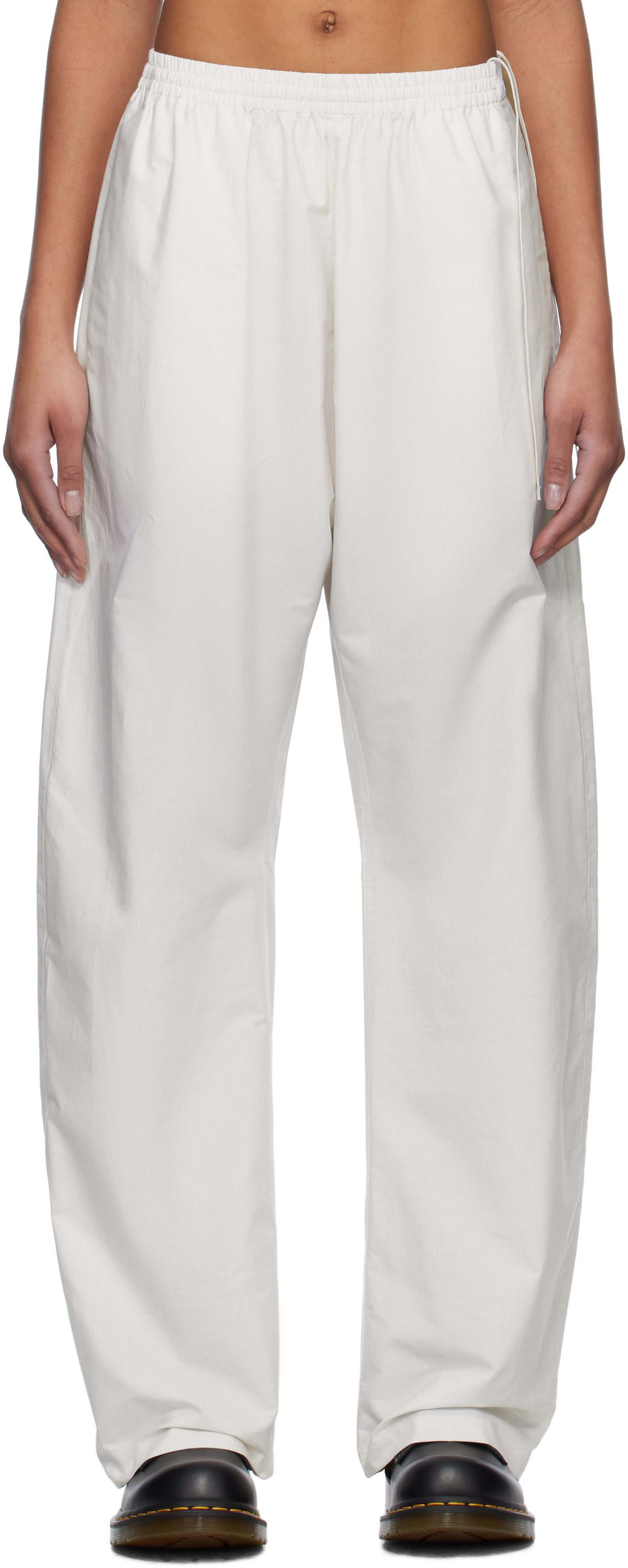 Off-White Striped Cotton Poplin Lounge Pants