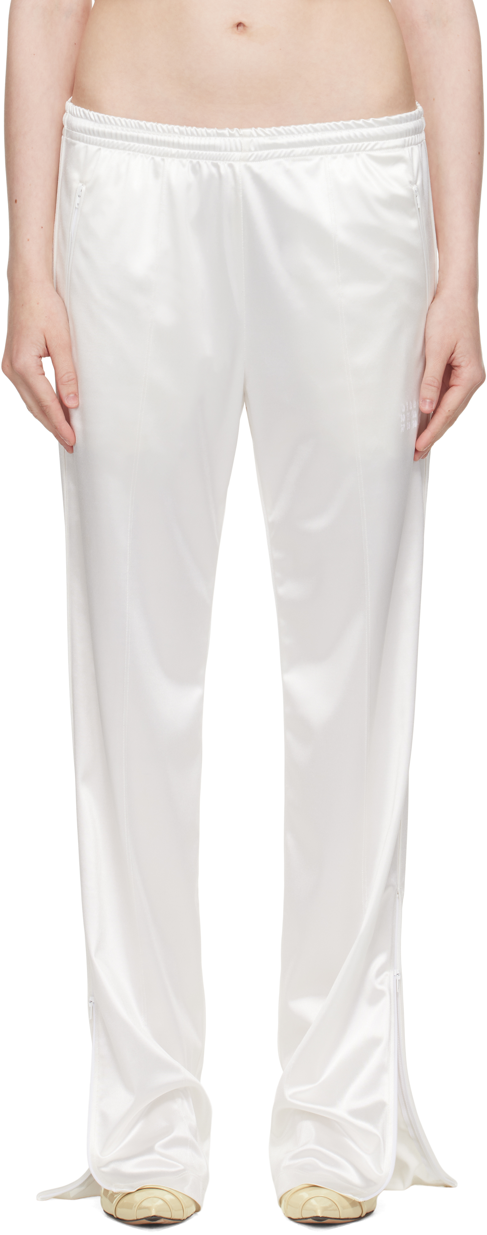 Mm6 Maison Margiela White Satin Lounge Pants
