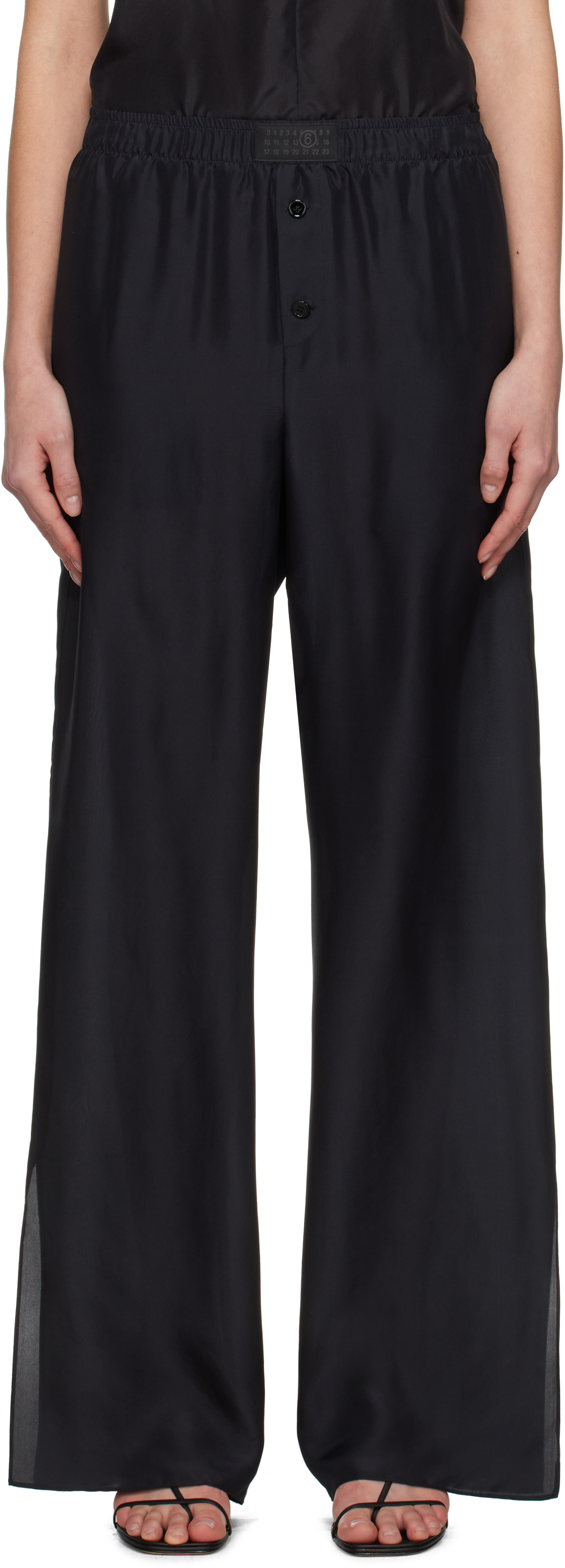 【送料&関税込】MM6 Maison Margiela Black Satin Pyjama Pant MM6 Maison Margiela Black Satin Pyjama Pant | italist