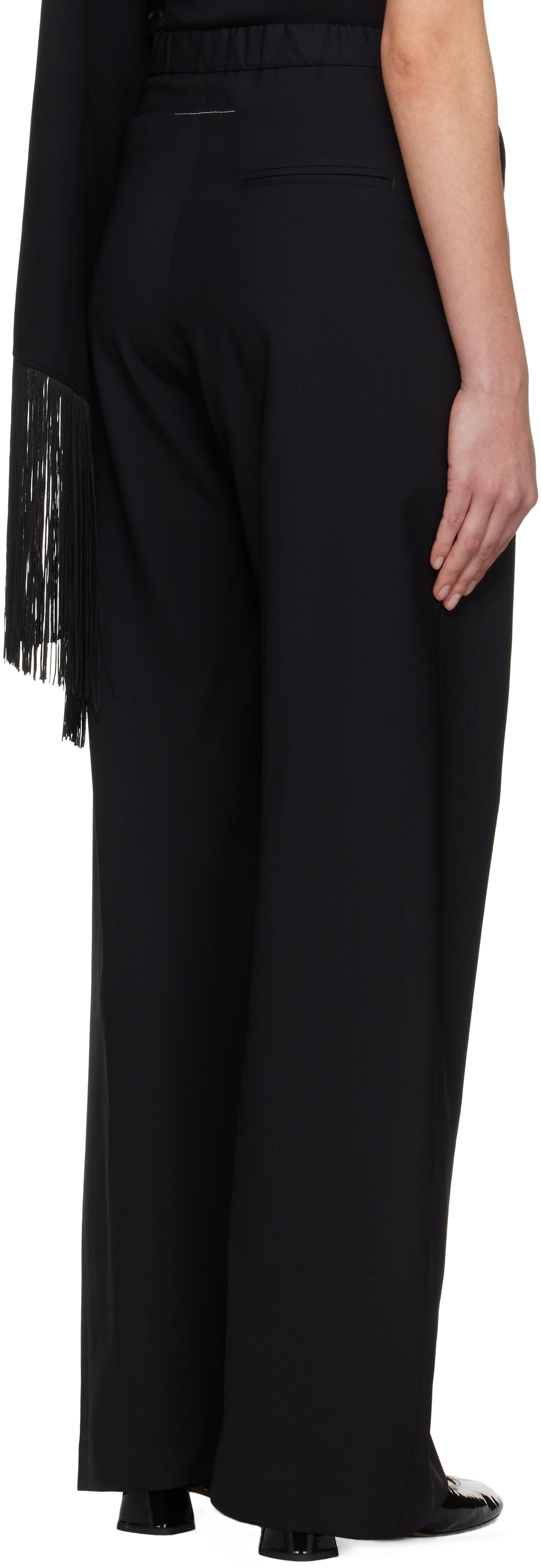 Mm6 Maison Margiela Black Tailoring Wool Trousers In 900 Black