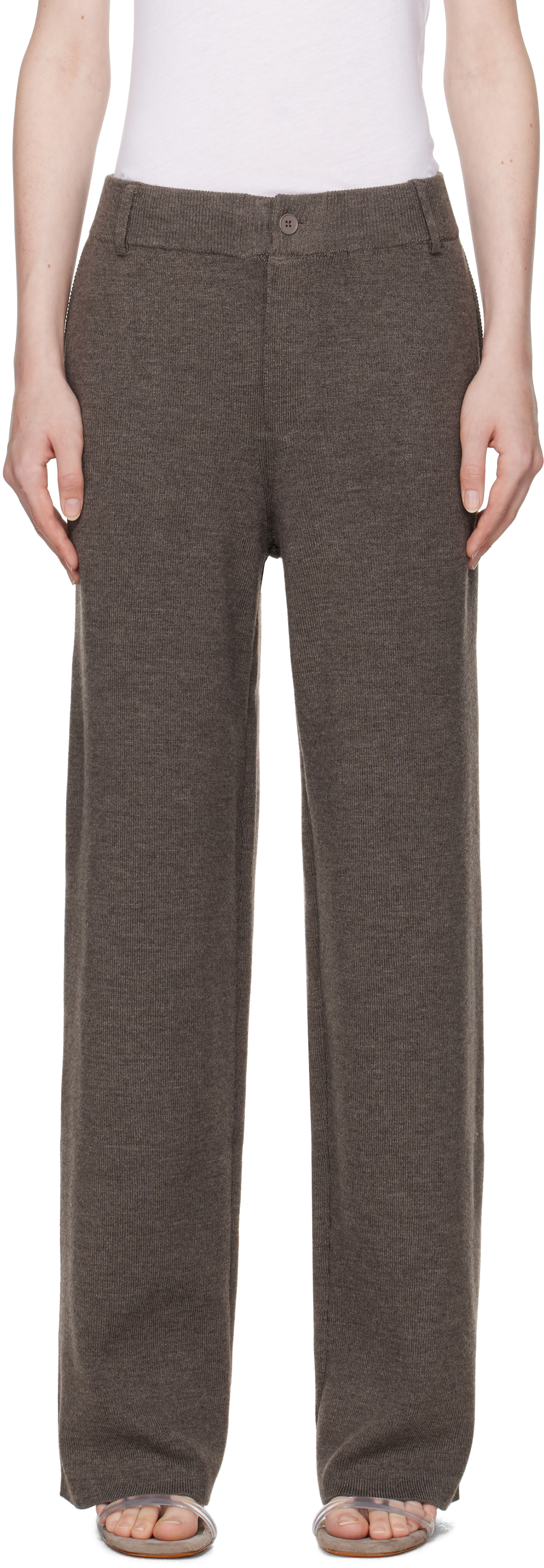 Taupe Knit Trousers