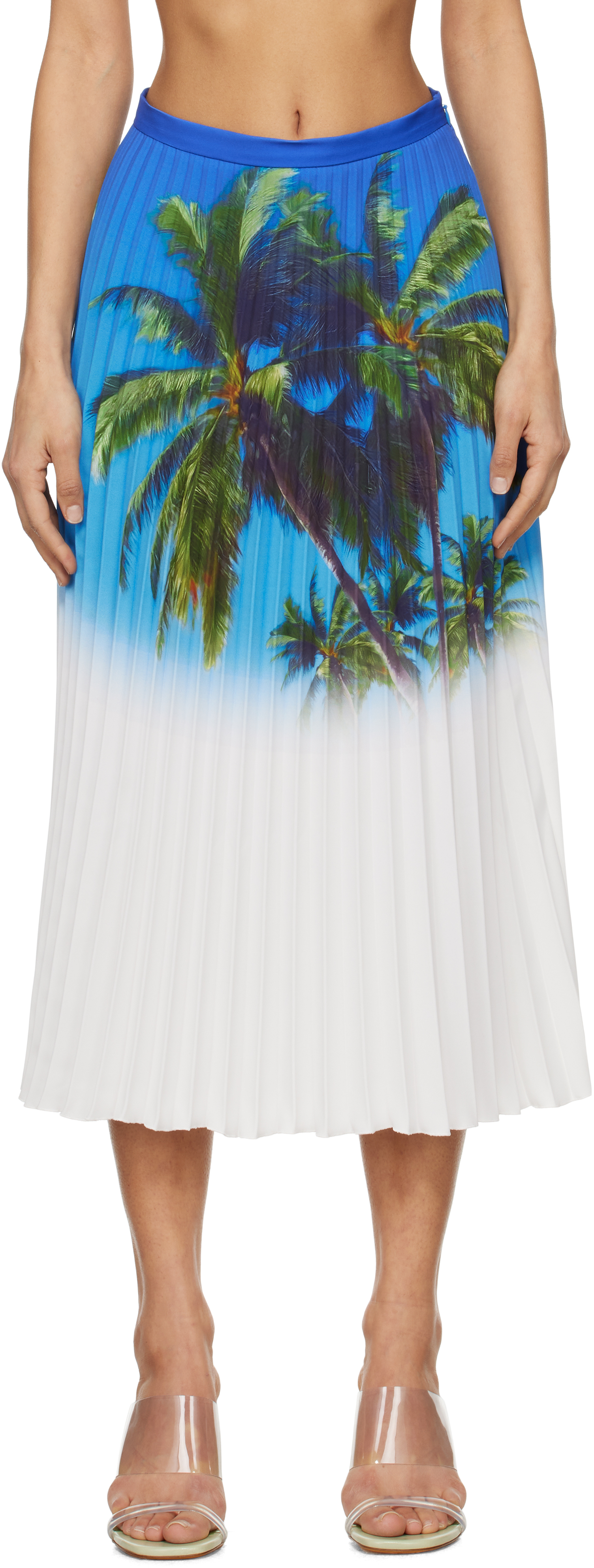 MM6 Maison Margielaのブルー Archive Print プリーツ