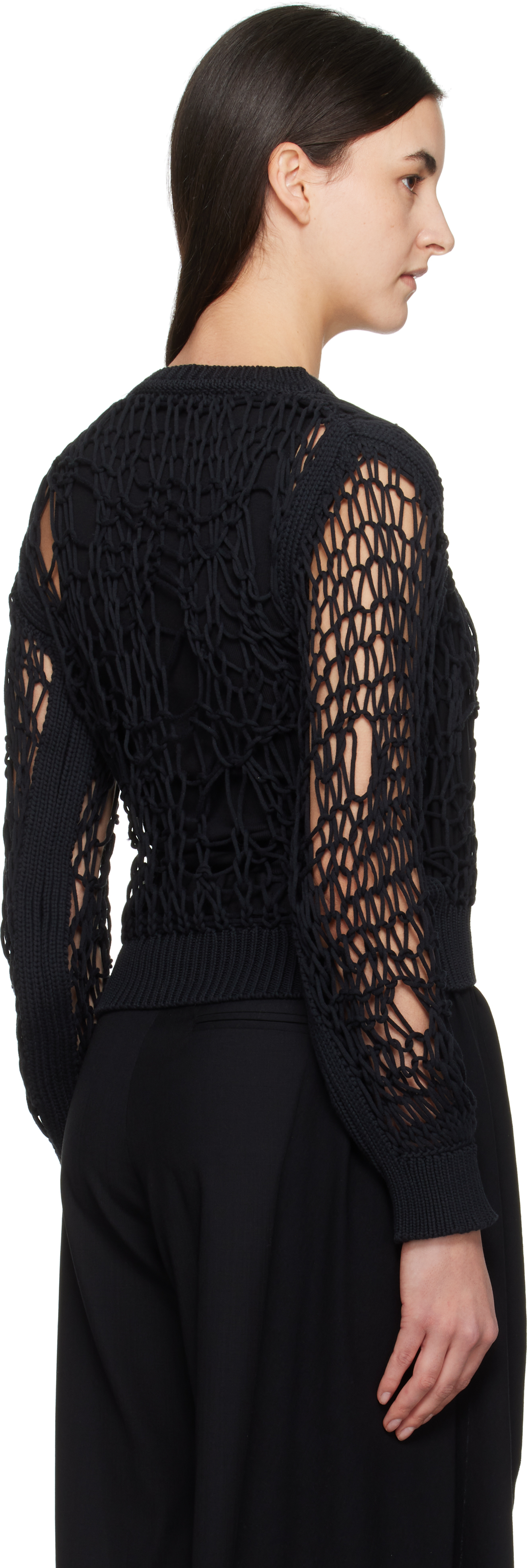 Mm6 Maison Margiela Black Messy Filter Crewneck In 900 Black