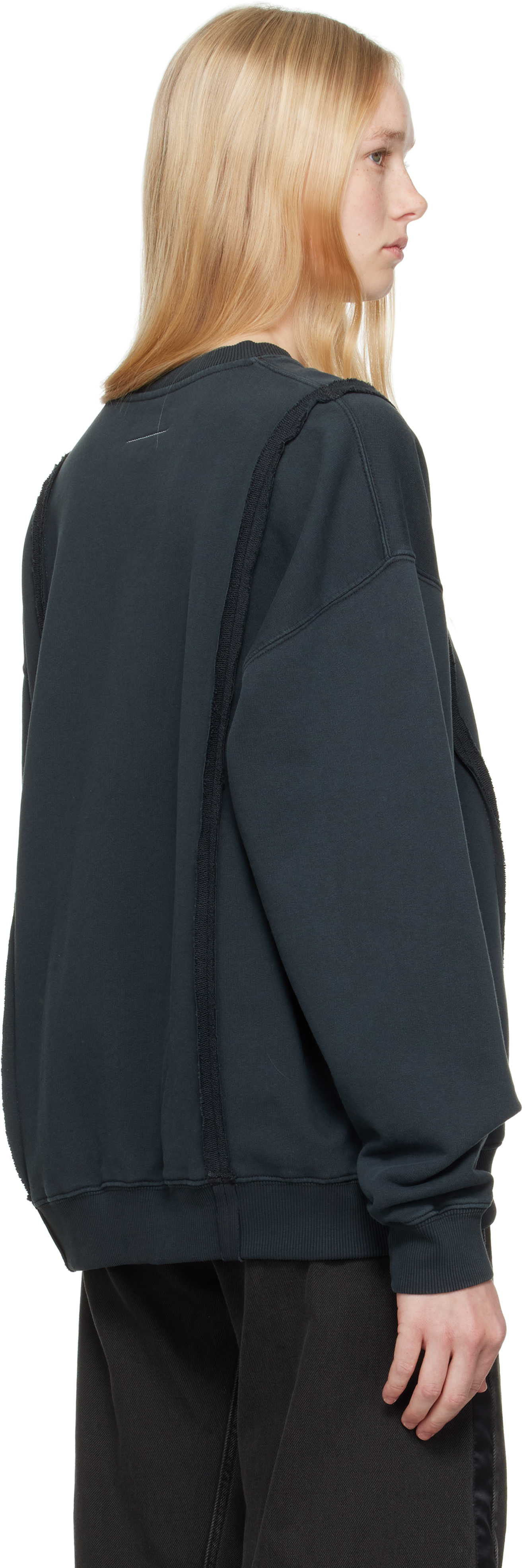 Mm6 Maison Margiela Black Ribbon Sweatshirt In 900 Black