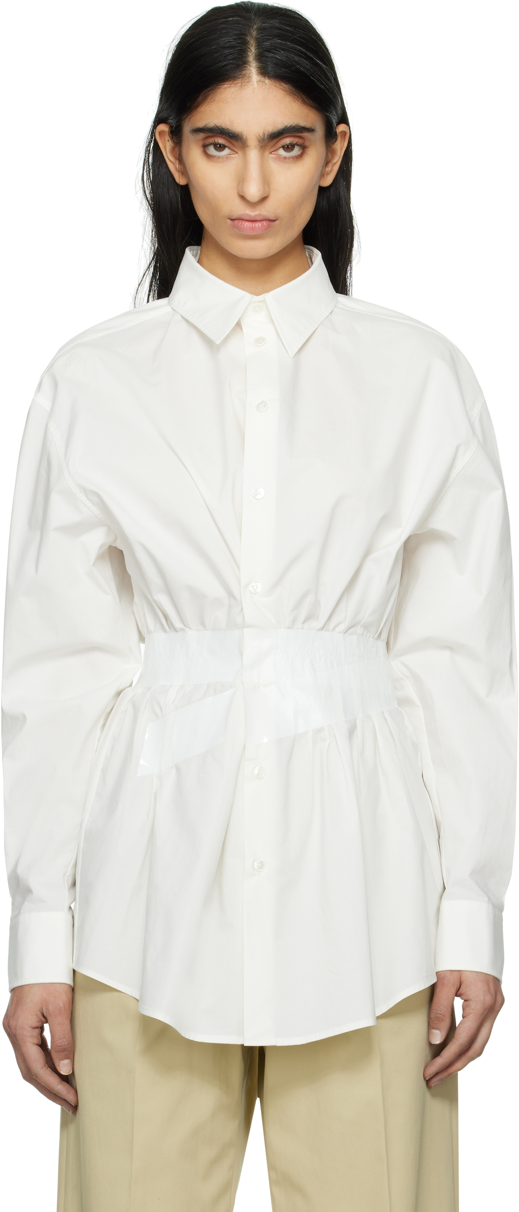 Off-White Cotton Poplin Taped Shirt