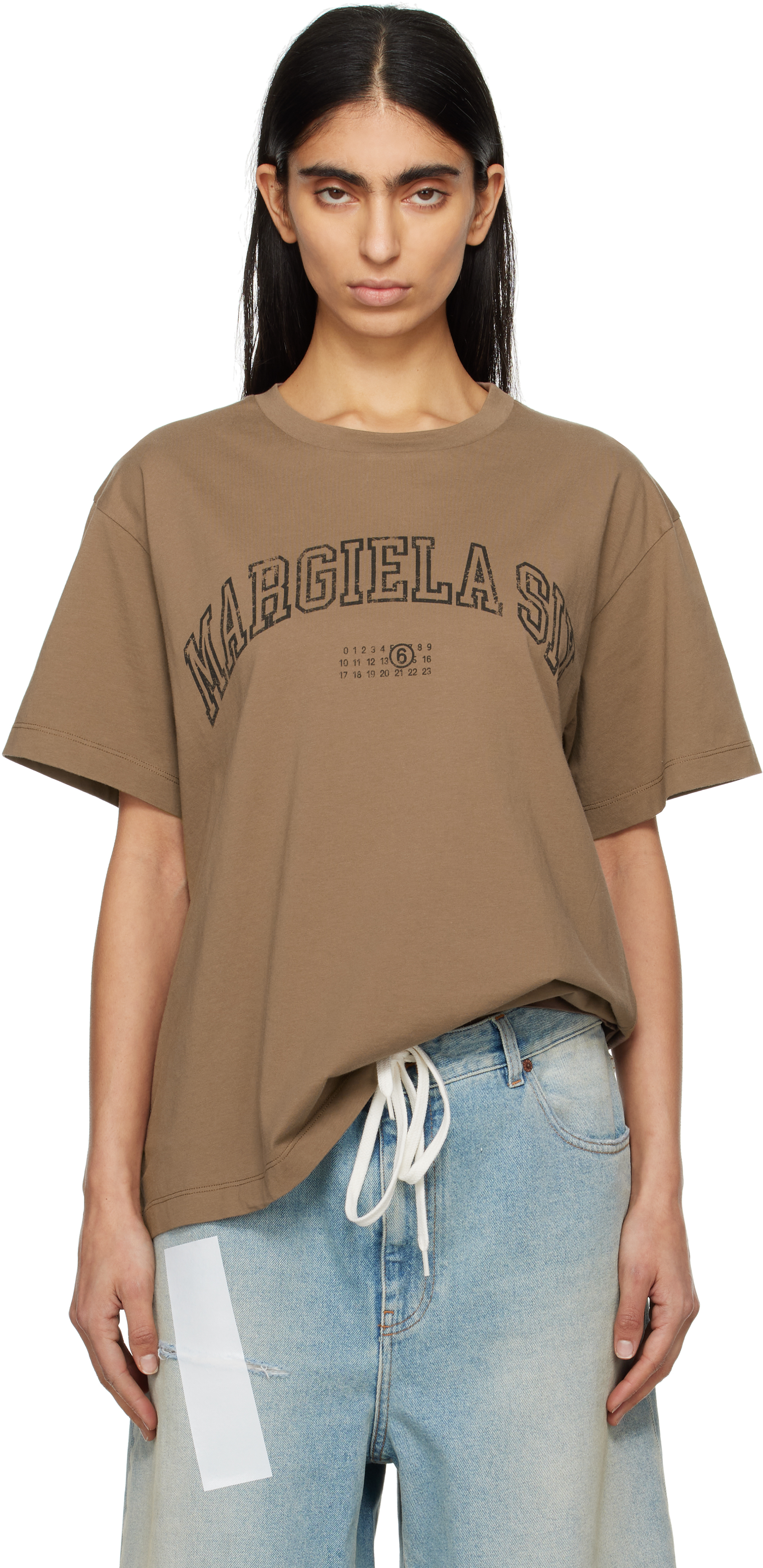 Brown Logo Print T-shirt