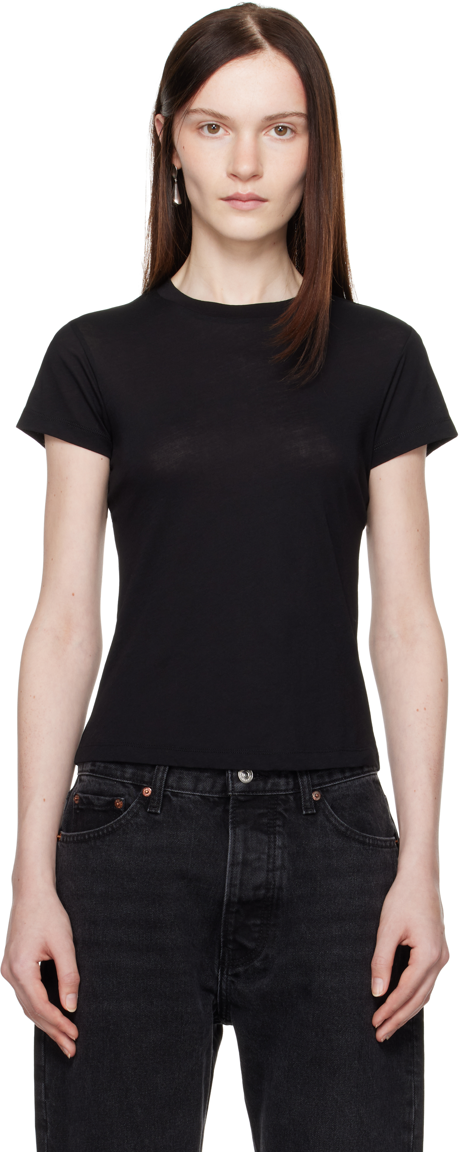 Shop Aya Muse Black Crewneck Baby T-shirt