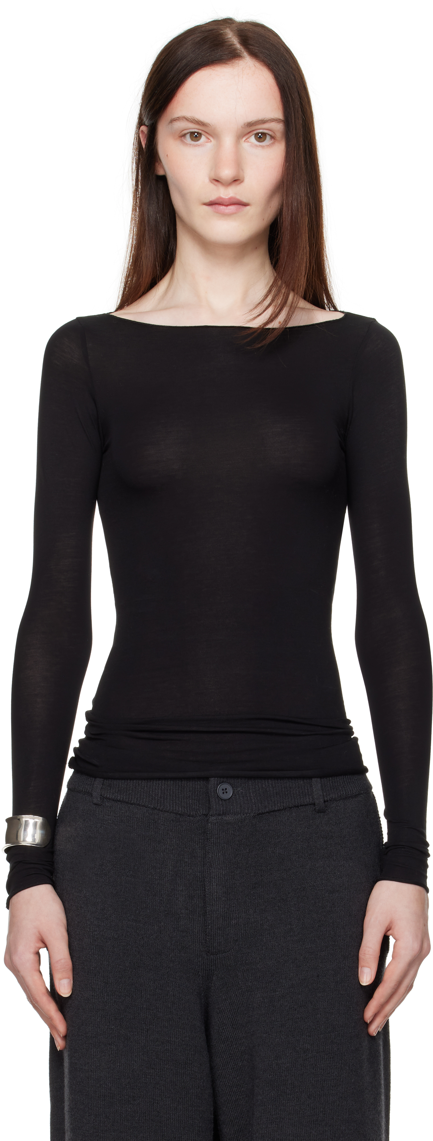 Black Boatneck T-shirt