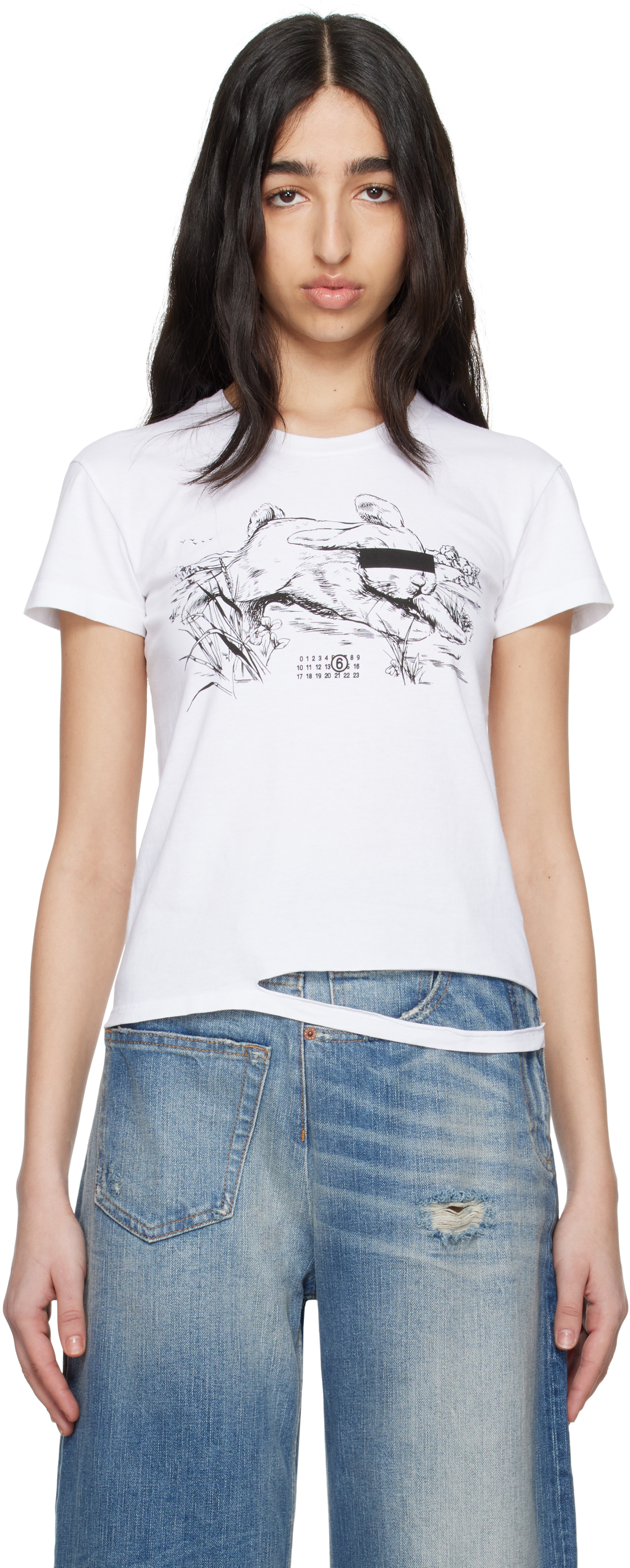 White Rabbit Print T-shirt