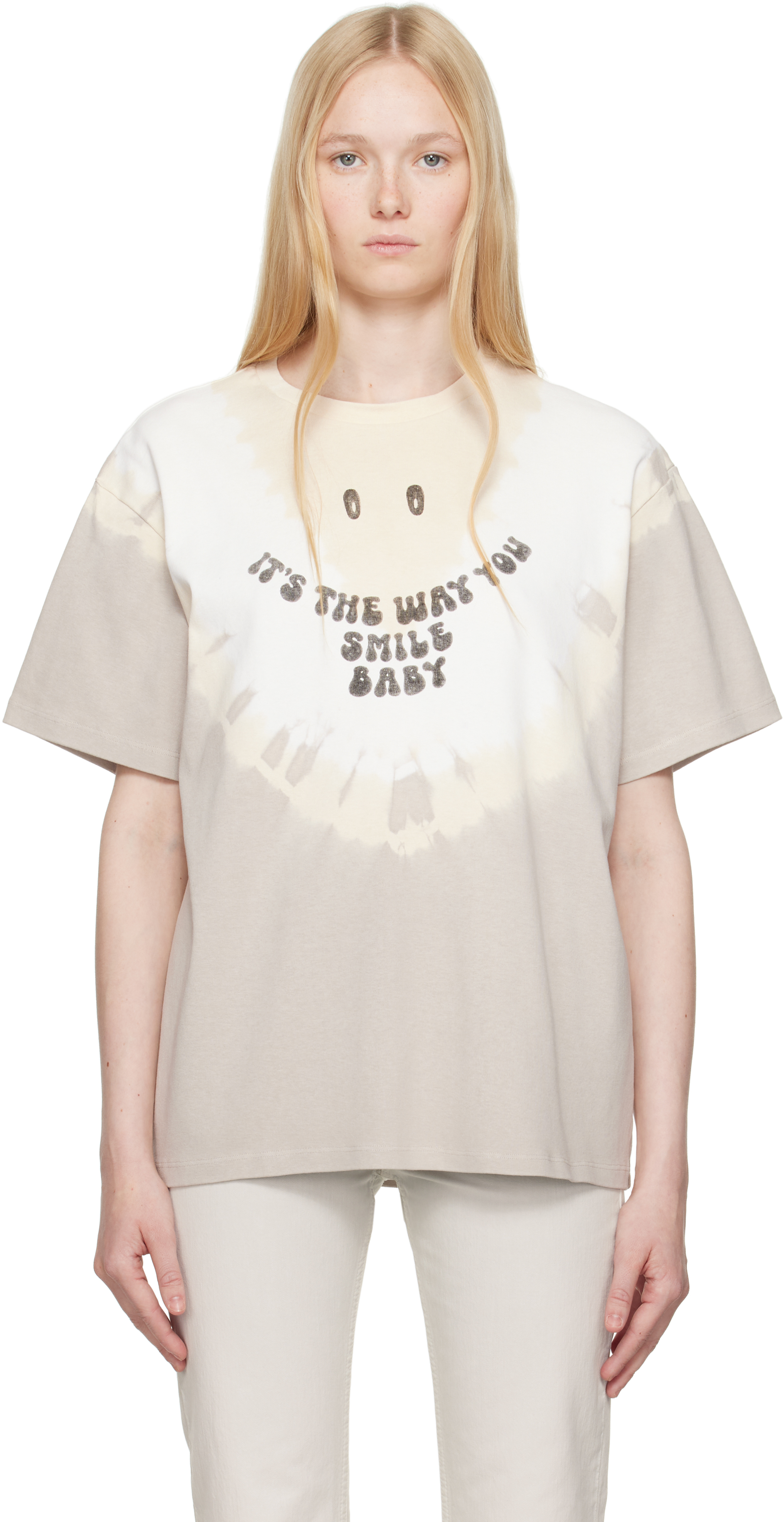 Gray & Off-White Interlock Cotton Jersey T-shirt