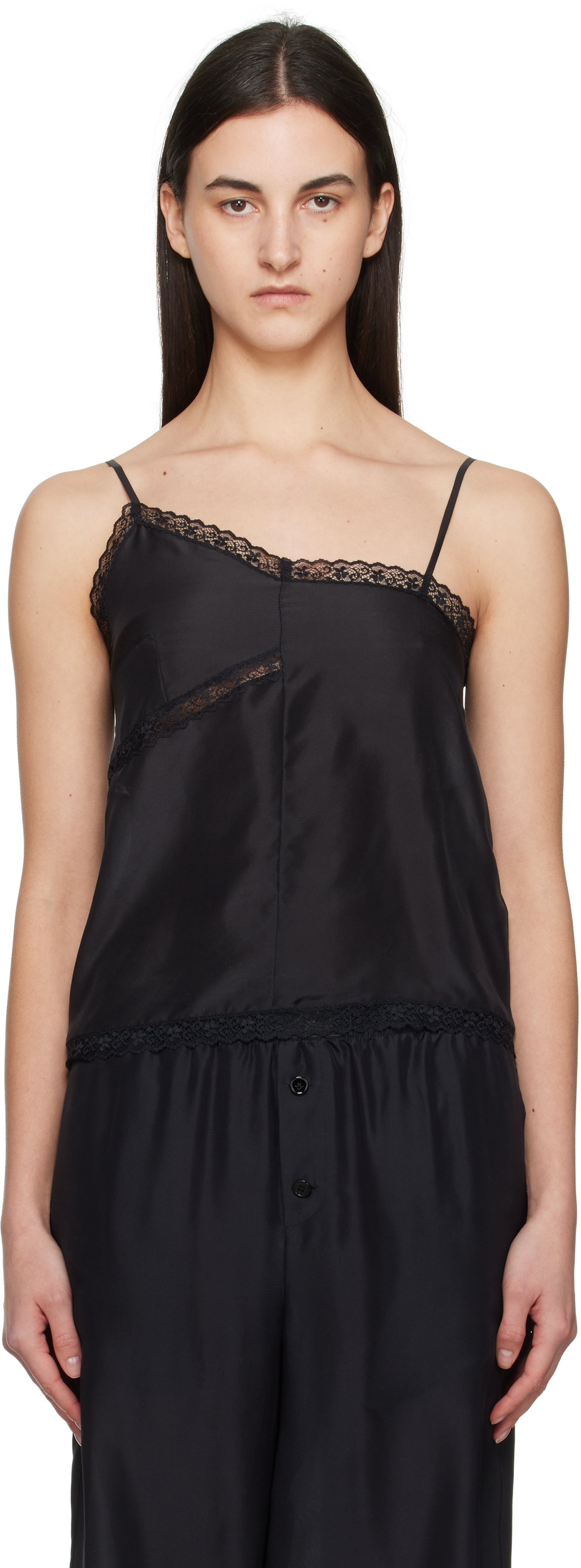 Black Twist Silk Camisole