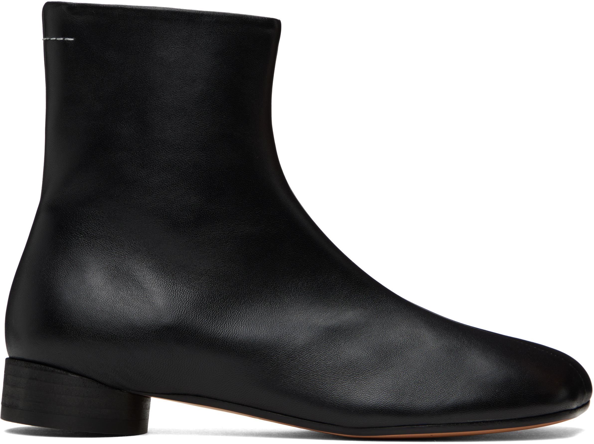 Mm6 Maison Margiela Black Anatomic Ankle Boot In T8013 Black