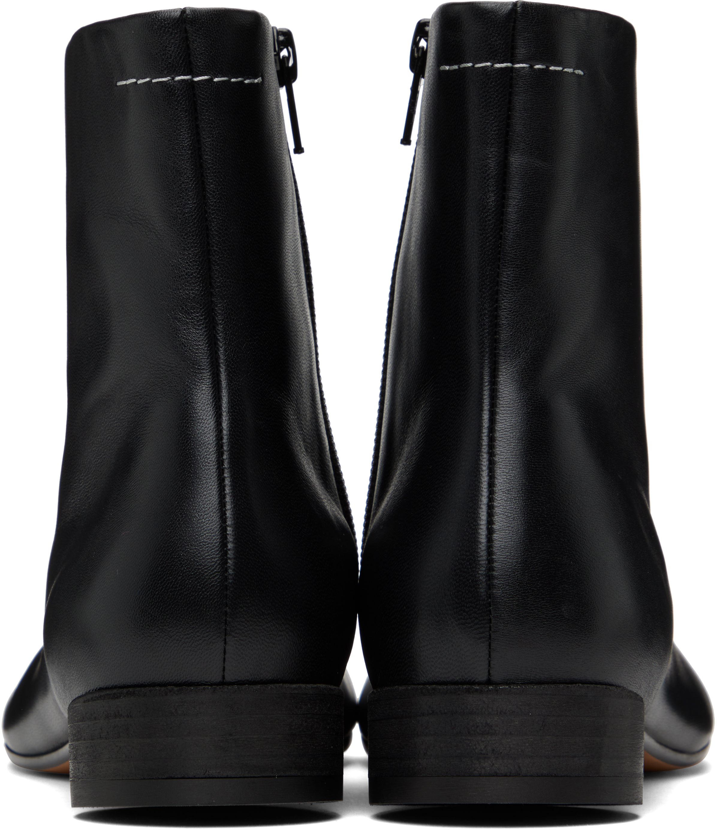 Mm6 Maison Margiela Black Anatomic Ankle Boot In T8013 Black