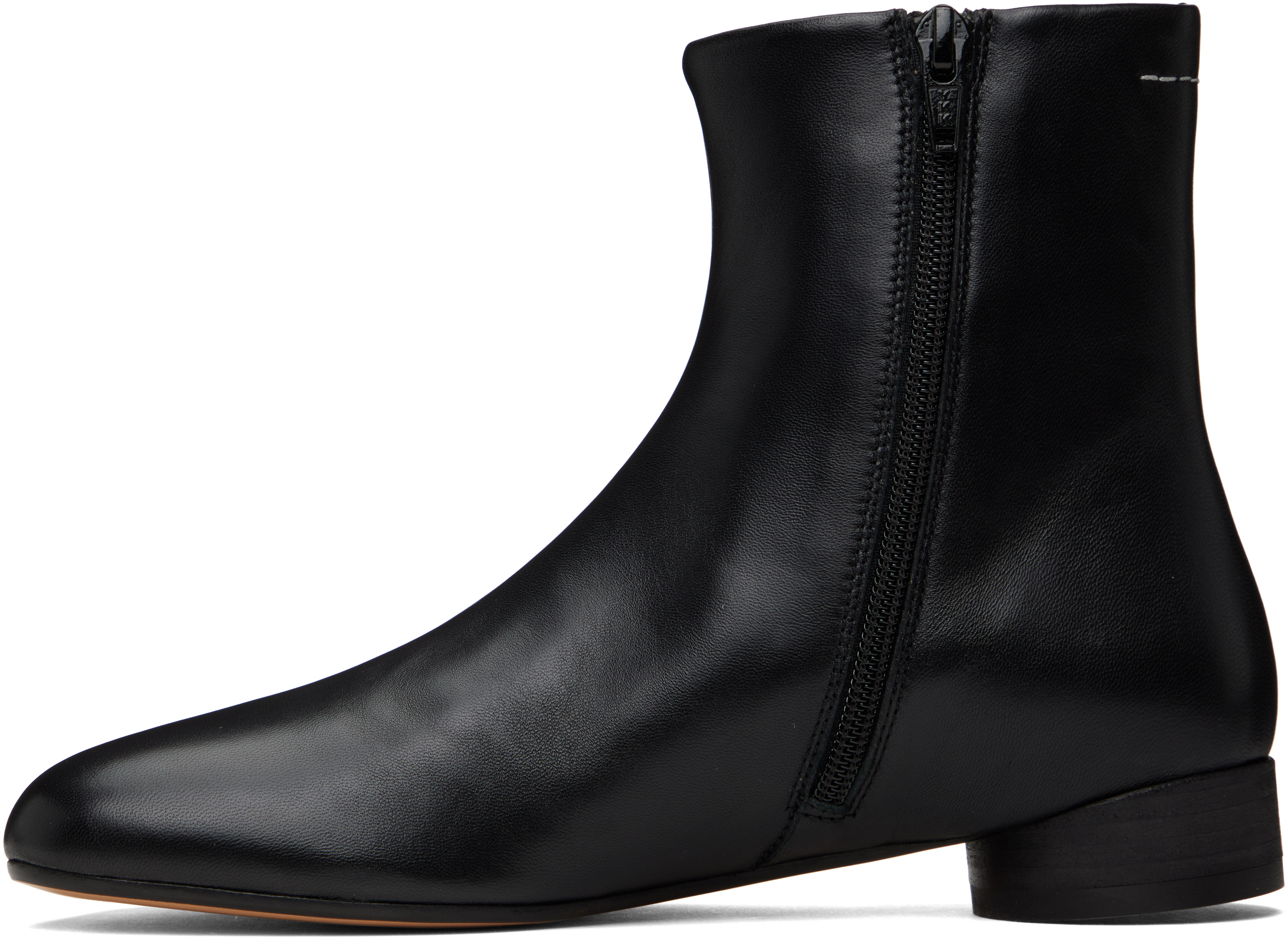 Mm6 Maison Margiela Black Anatomic Ankle Boot In T8013 Black