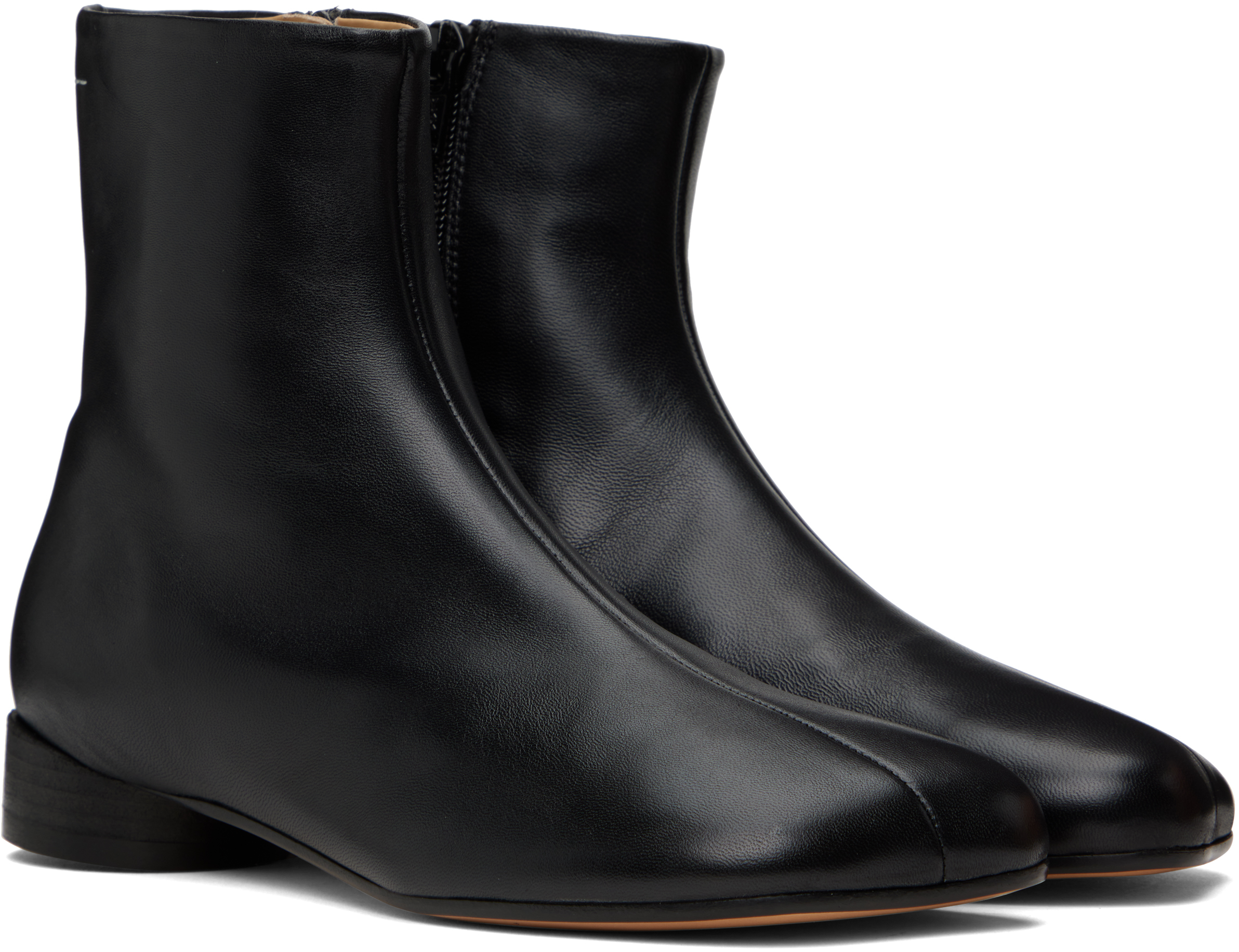 Mm6 Maison Margiela Black Anatomic Ankle Boot In T8013 Black