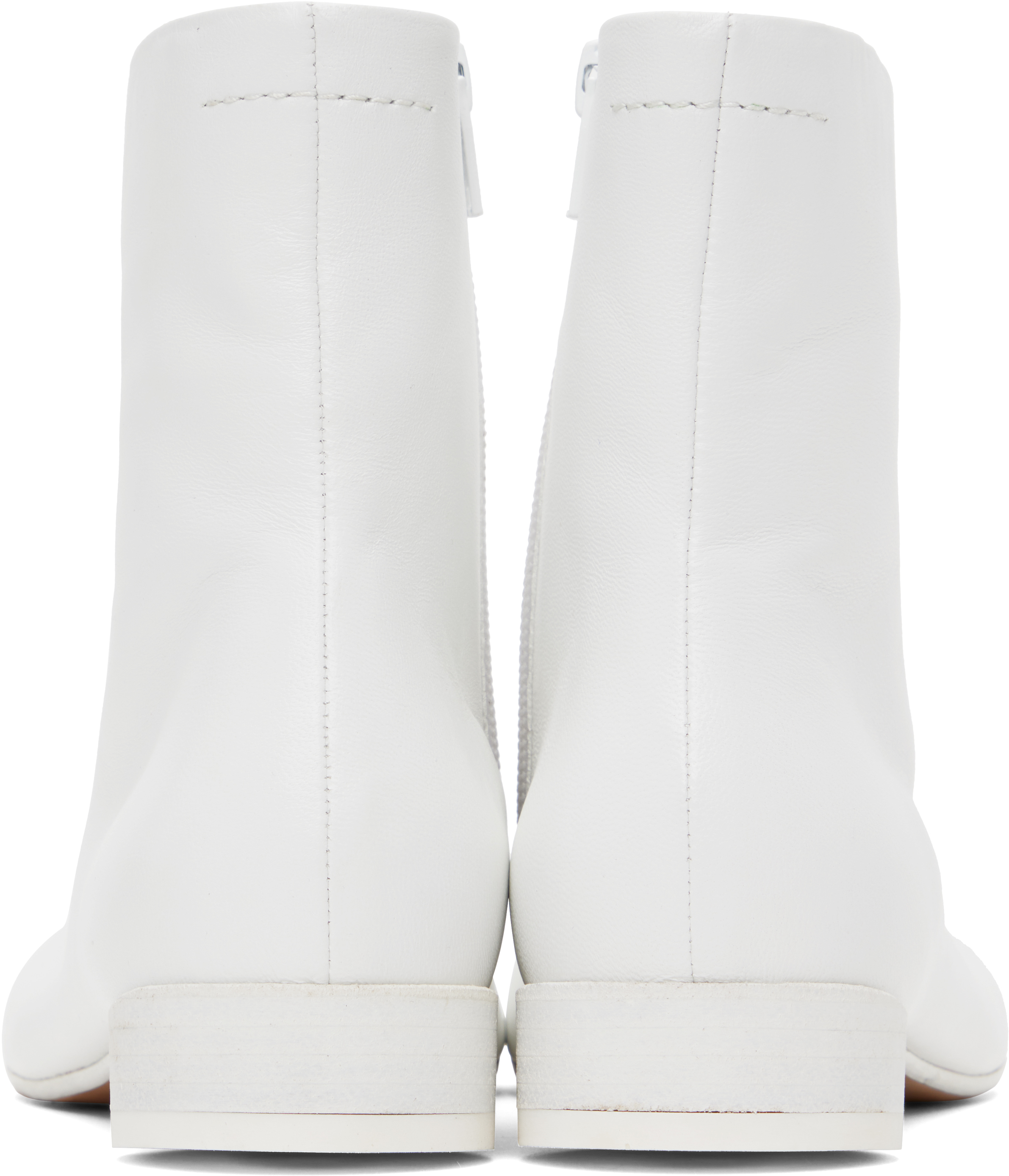 Mm6 Maison Margiela White Anatomic Ankle Boots In T1003 White