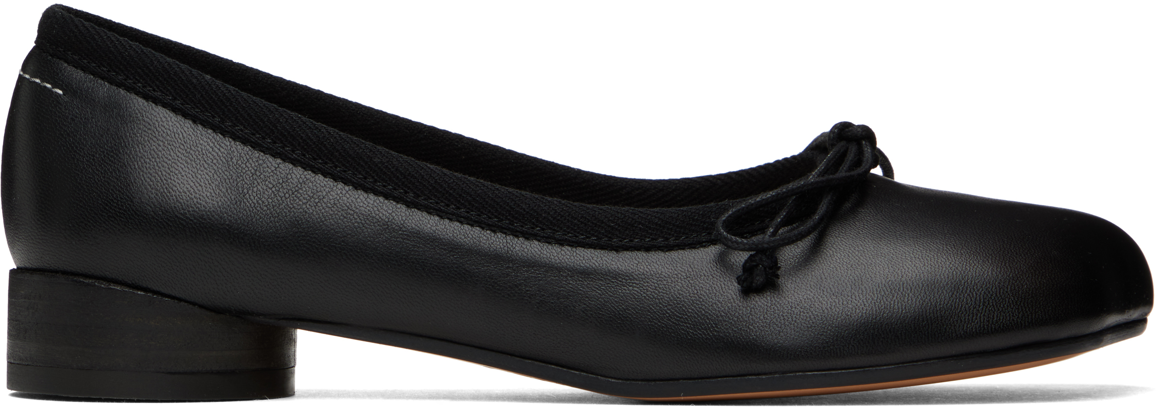 Shop Mm6 Maison Margiela Black Anatomic Classic Ballerina Flats In T8013 Black