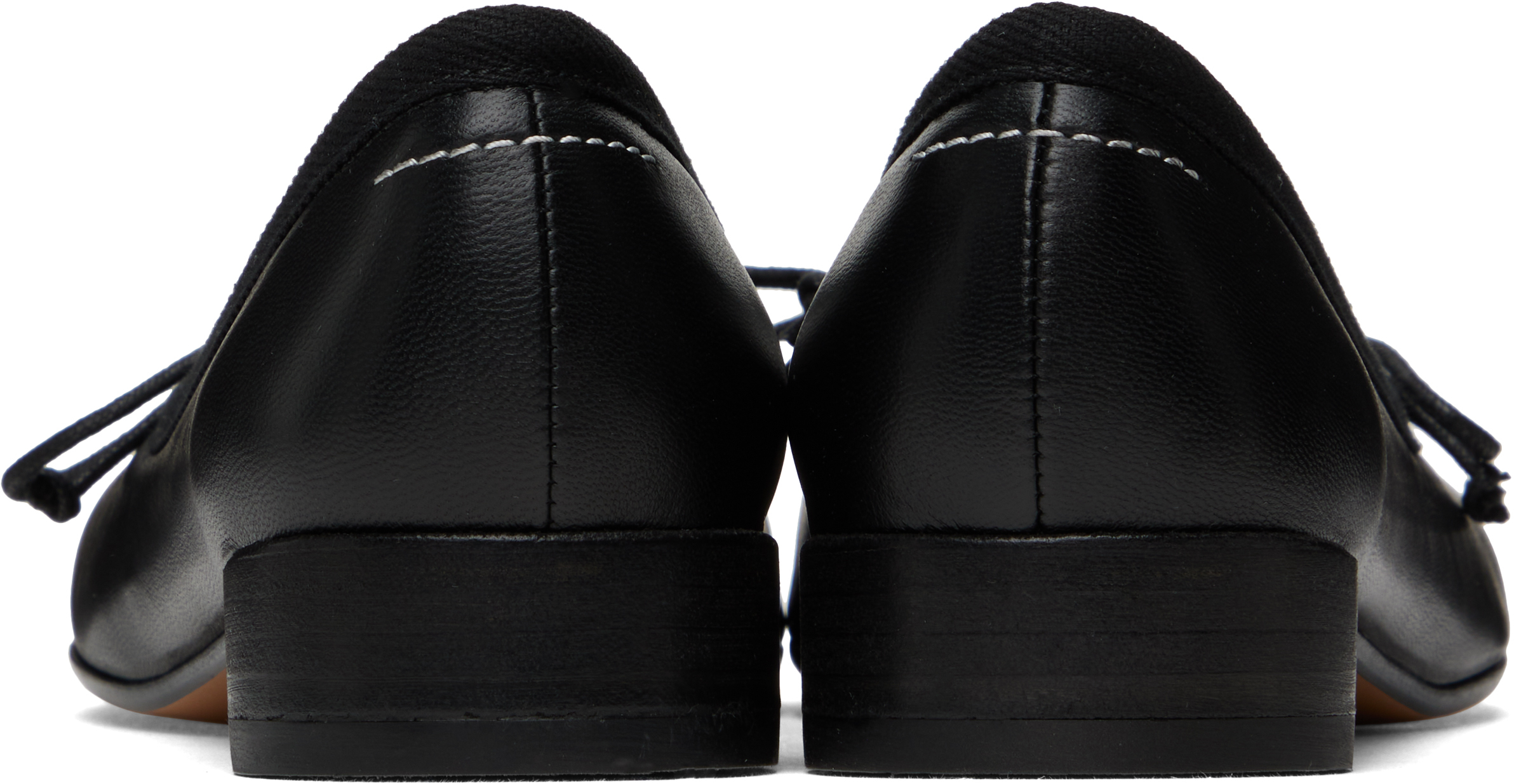 Shop Mm6 Maison Margiela Black Anatomic Classic Ballerina Flats In T8013 Black