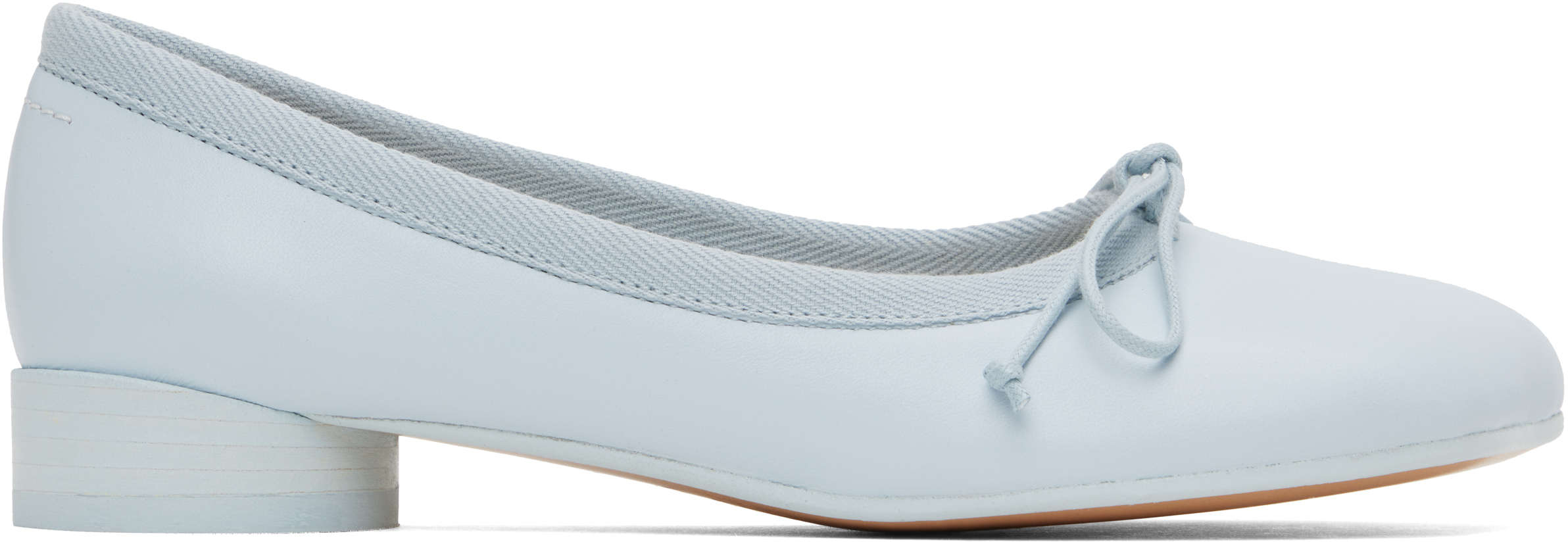 Shop Mm6 Maison Margiela Blue Classic Anatomic Ballerina Flats In T6171 Baby Blue