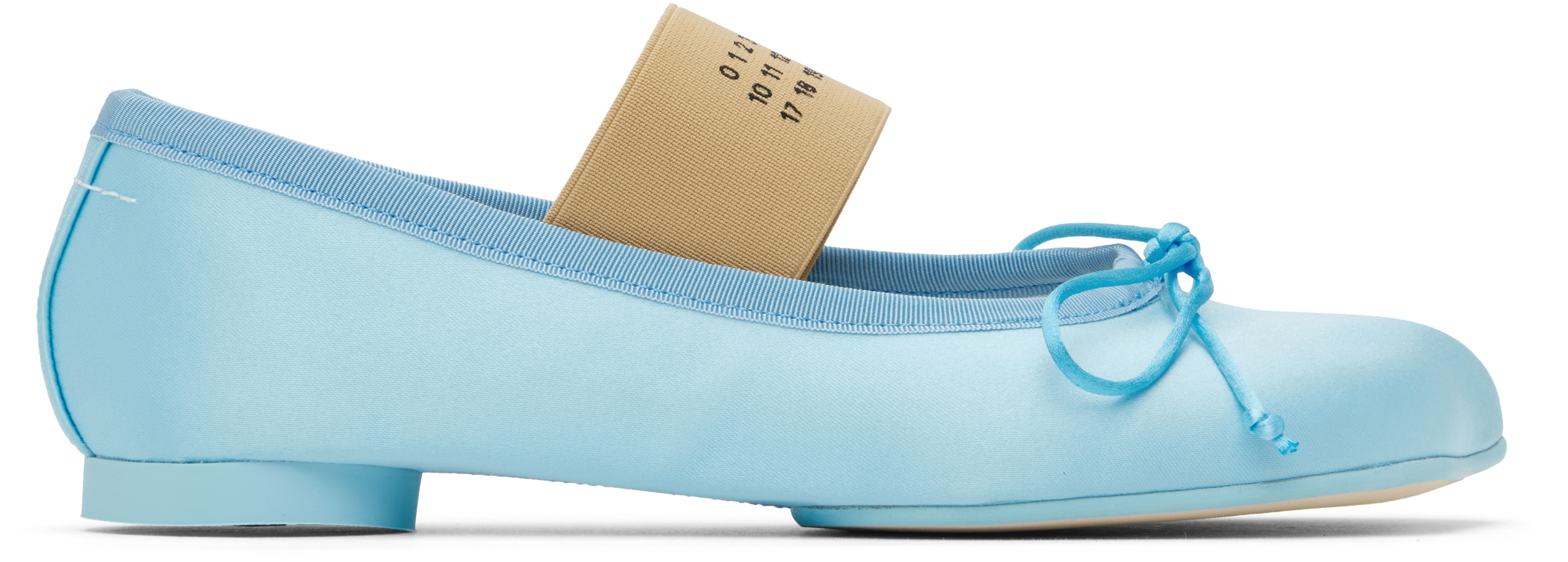Shop Mm6 Maison Margiela Blue Anatomic Ballerina Flats In T6231 Petit Four