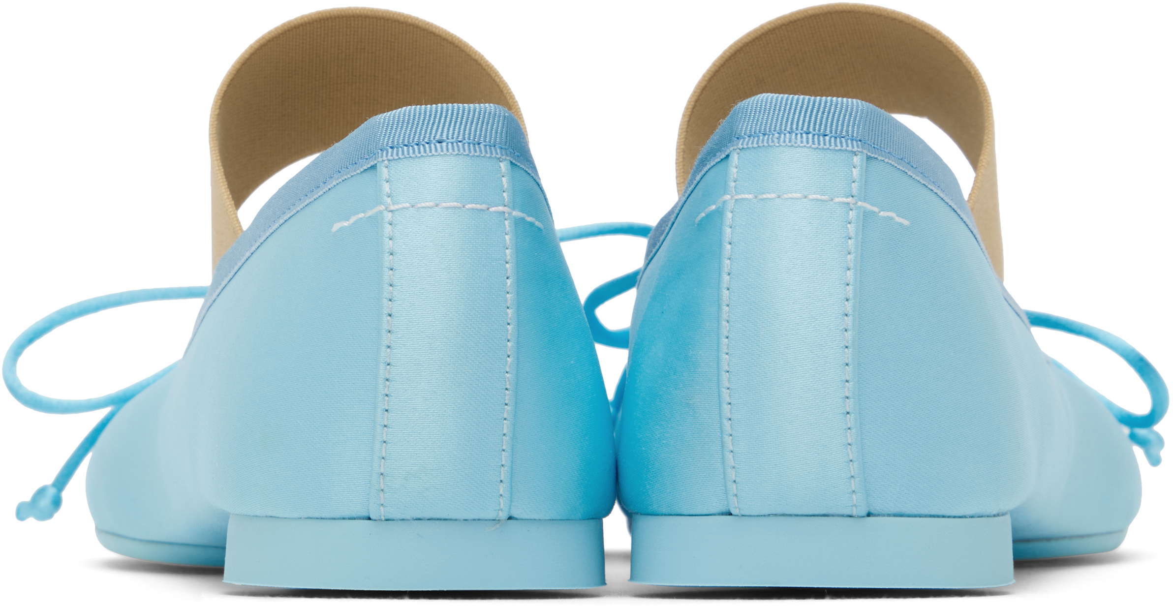 Shop Mm6 Maison Margiela Blue Anatomic Ballerina Flats In T6231 Petit Four