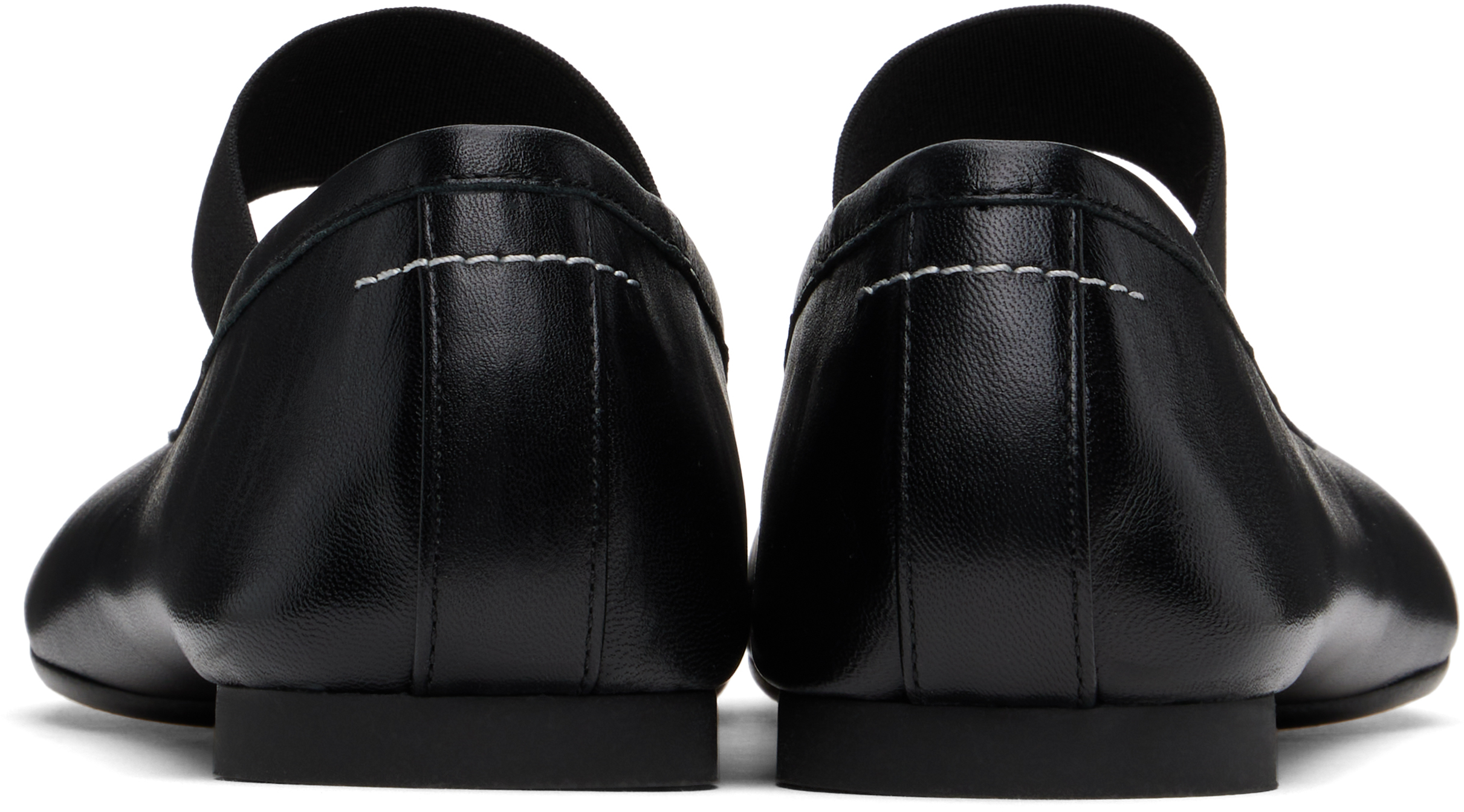 Shop Mm6 Maison Margiela Black Anatomic Ballerina Flats In T8013 Black