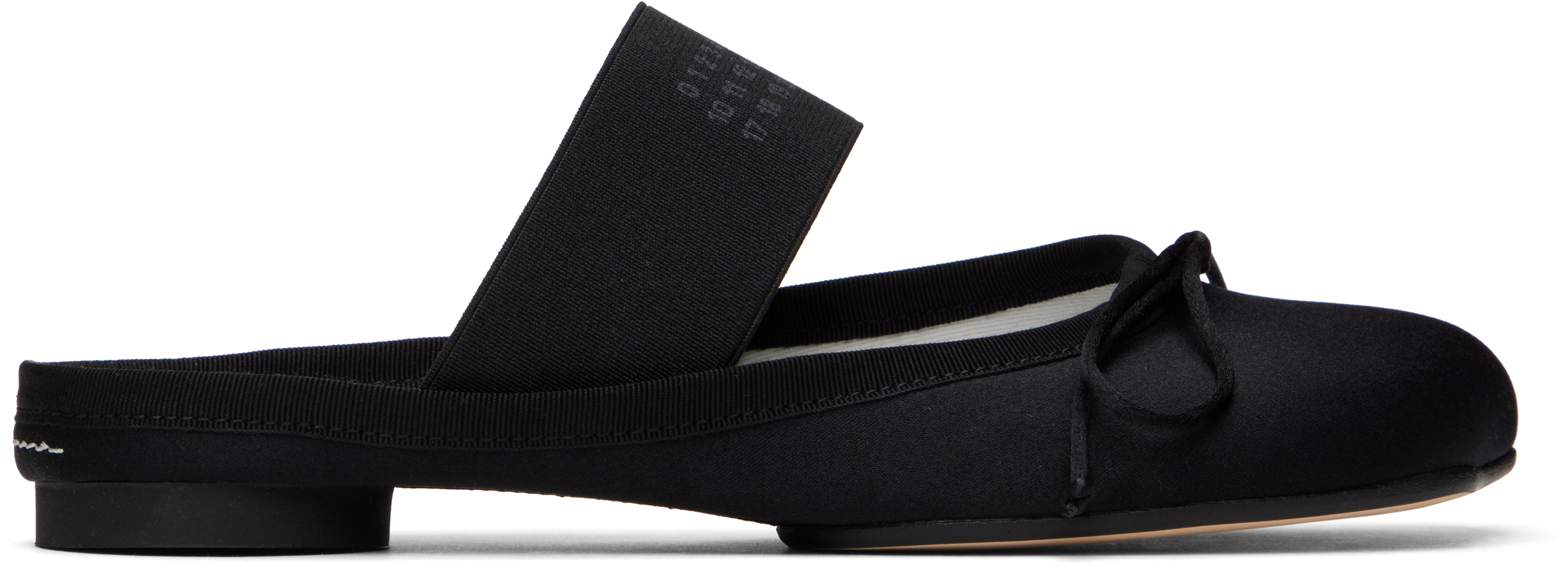 Mm6 Maison Margiela Mm6 By Maison Margiela Black Ballerina Shoes Logo In T8013 Black