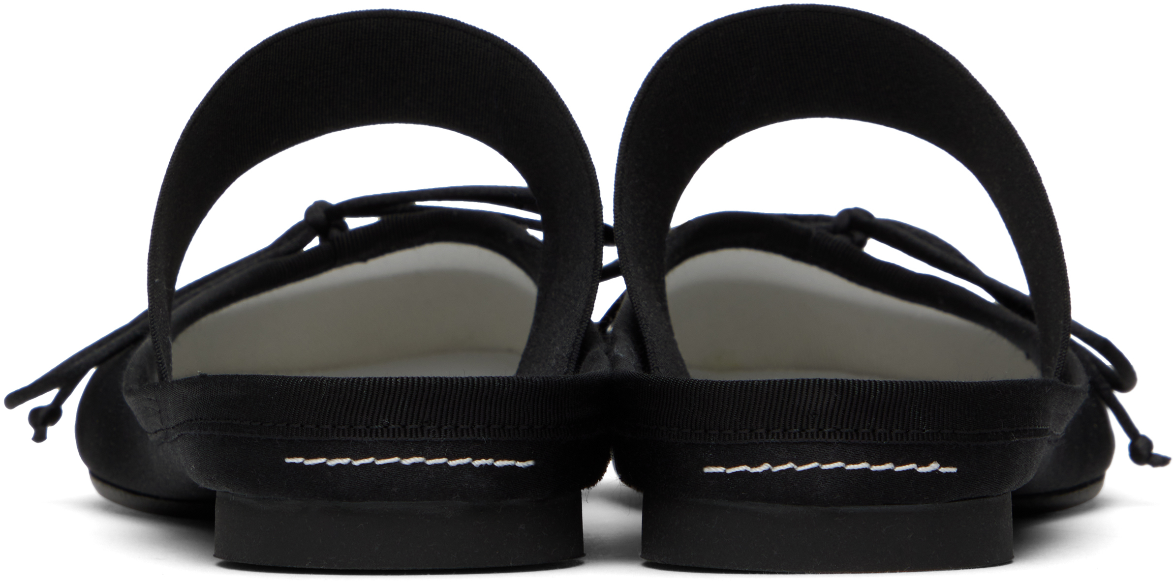 Mm6 Maison Margiela Mm6 By Maison Margiela Black Ballerina Shoes Logo In T8013 Black