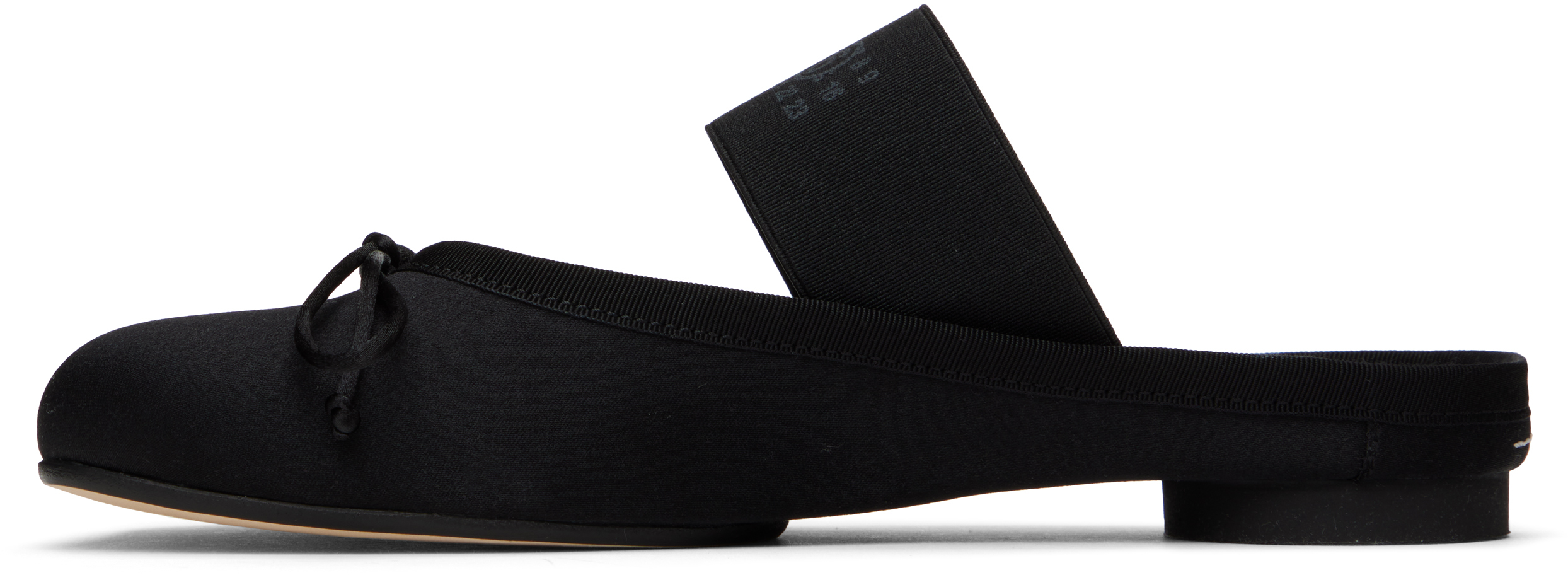 Mm6 Maison Margiela Mm6 By Maison Margiela Black Ballerina Shoes Logo In T8013 Black