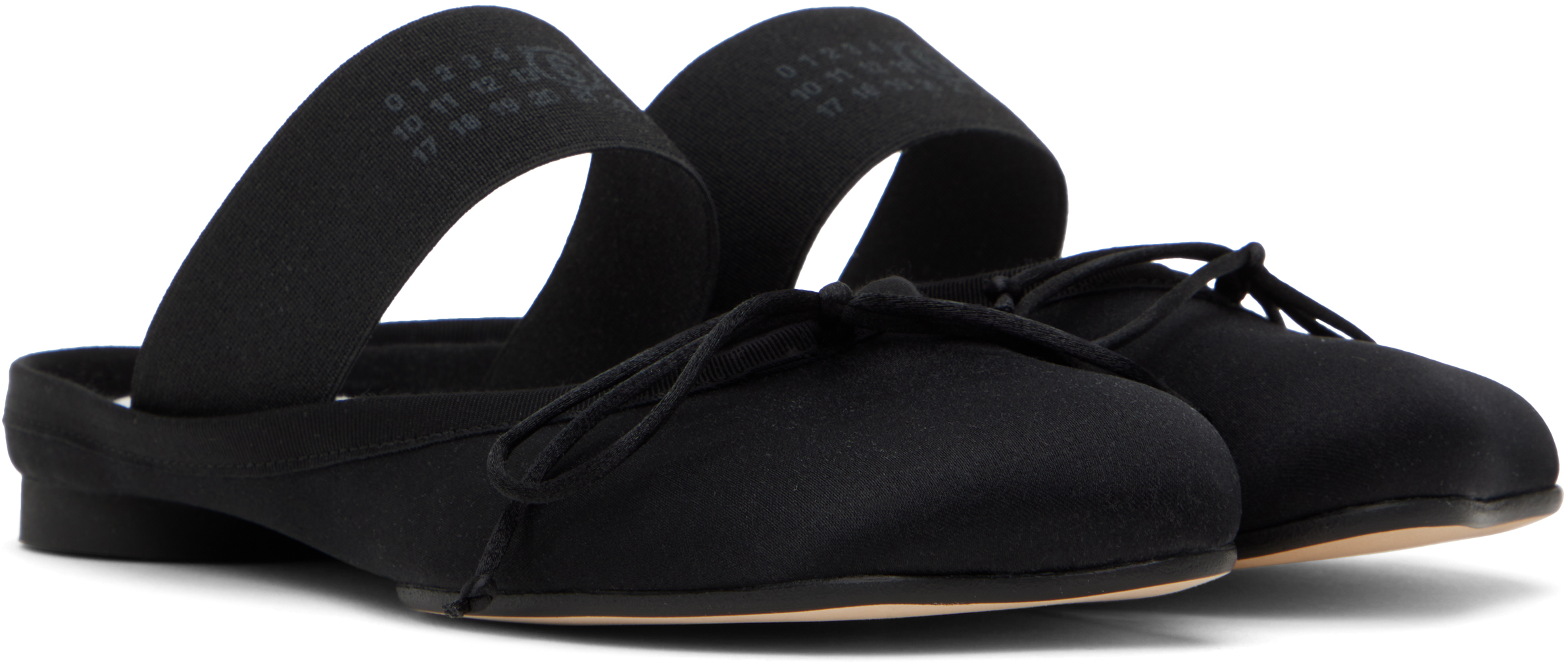 Mm6 Maison Margiela Mm6 By Maison Margiela Black Ballerina Shoes Logo In T8013 Black