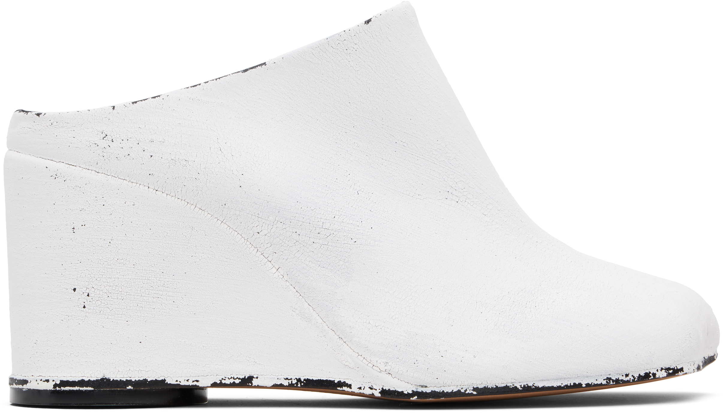 Shop Mm6 Maison Margiela White & Black Anatomic Slipper Mules In H5515 Black/white
