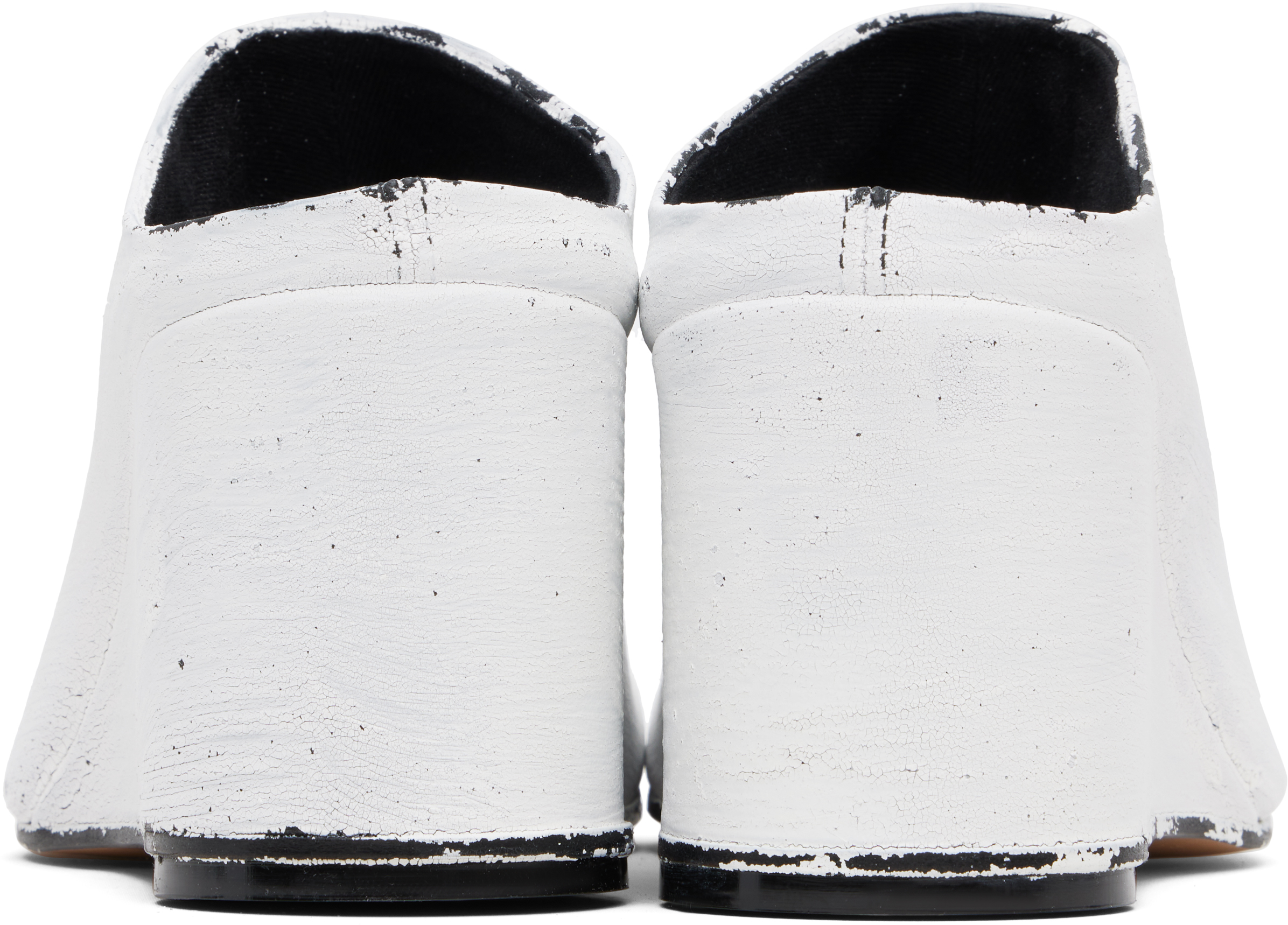 Shop Mm6 Maison Margiela White & Black Anatomic Slipper Mules In H5515 Black/white
