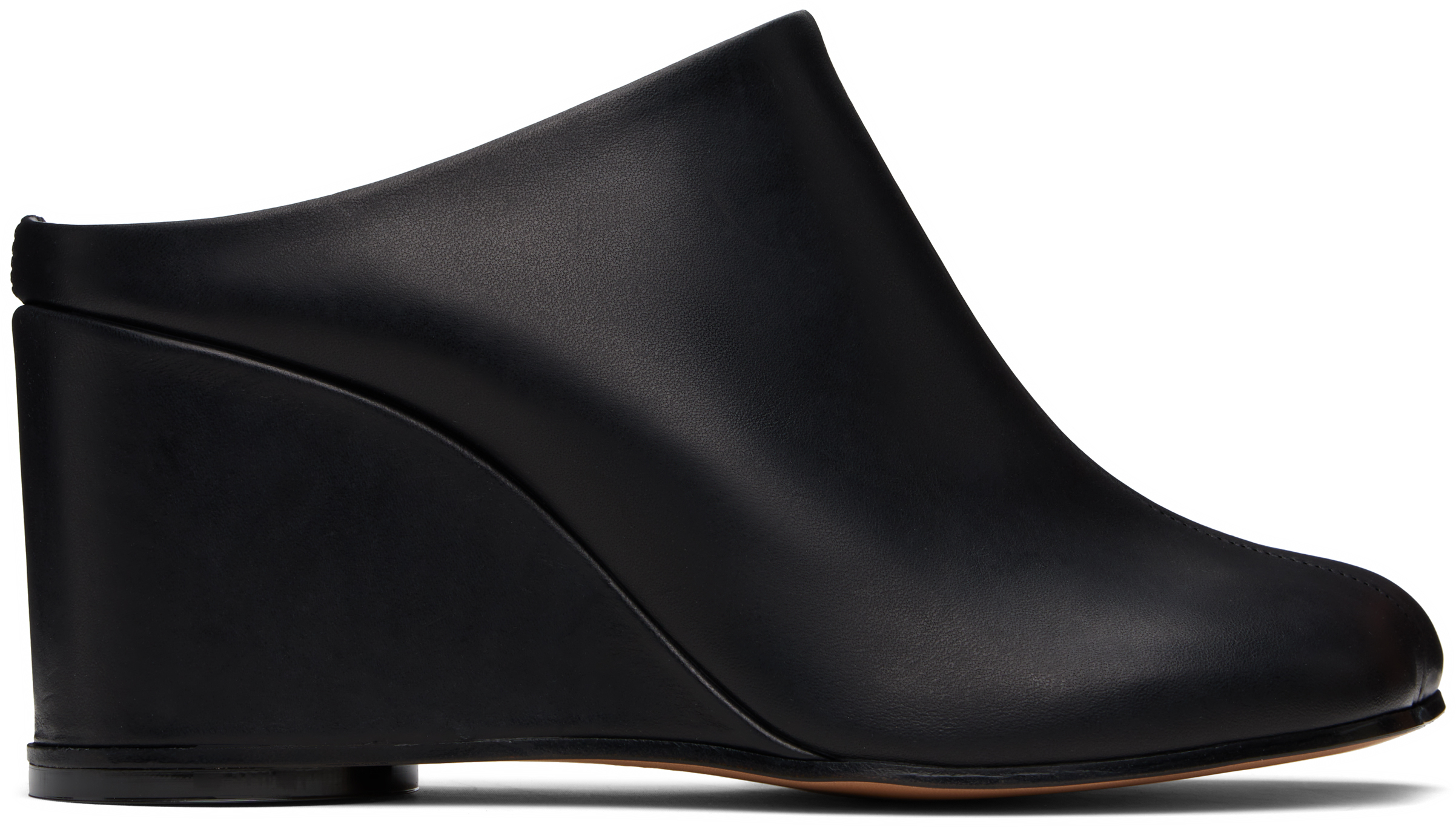 Shop Mm6 Maison Margiela Black Anatomic Slipper Mules In T8013 Black