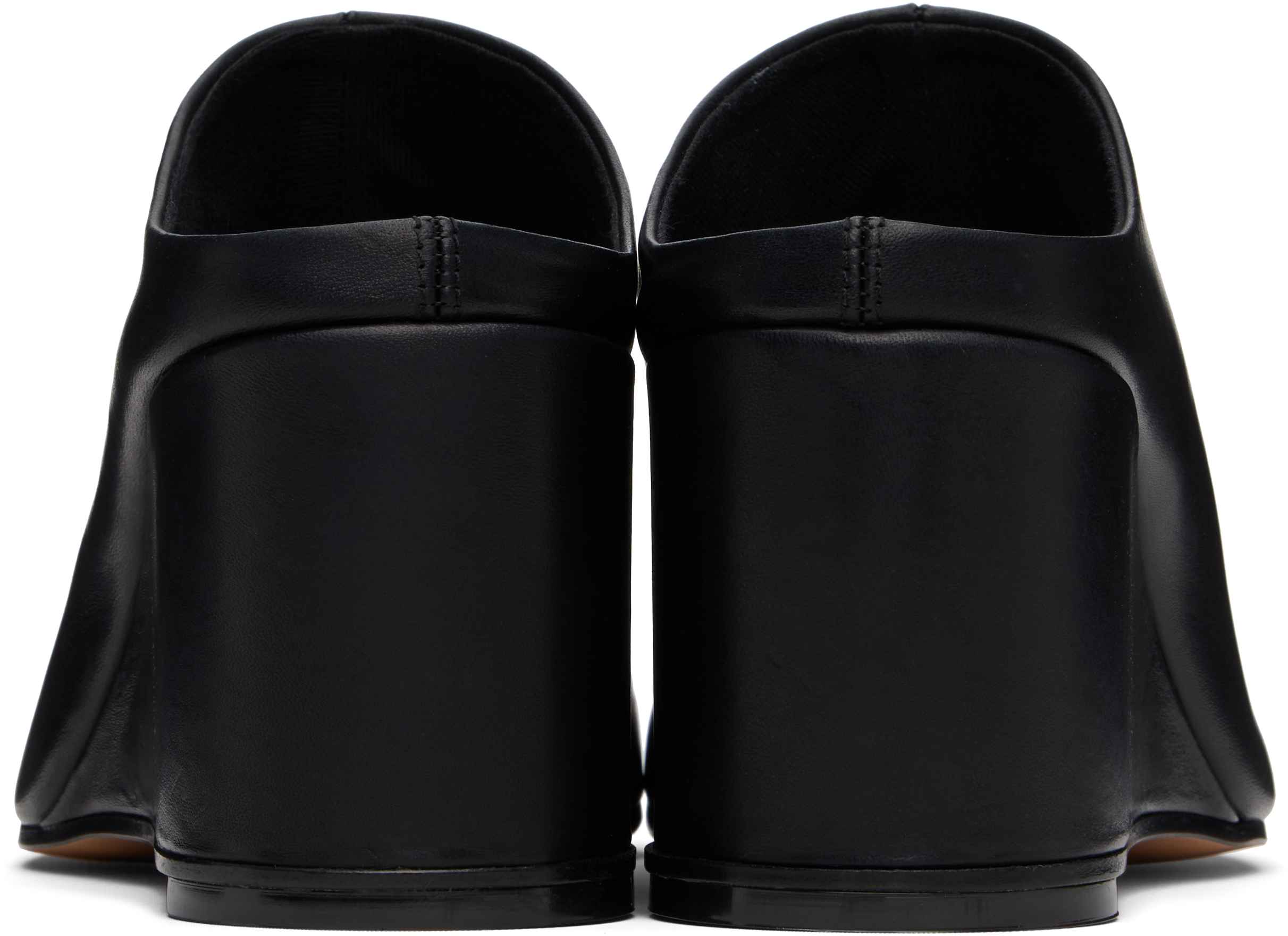 Shop Mm6 Maison Margiela Black Anatomic Slipper Mules In T8013 Black