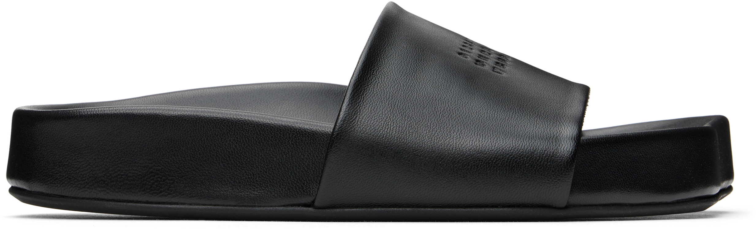 Mm6 Maison Margiela Black Nappa Leather Sandals