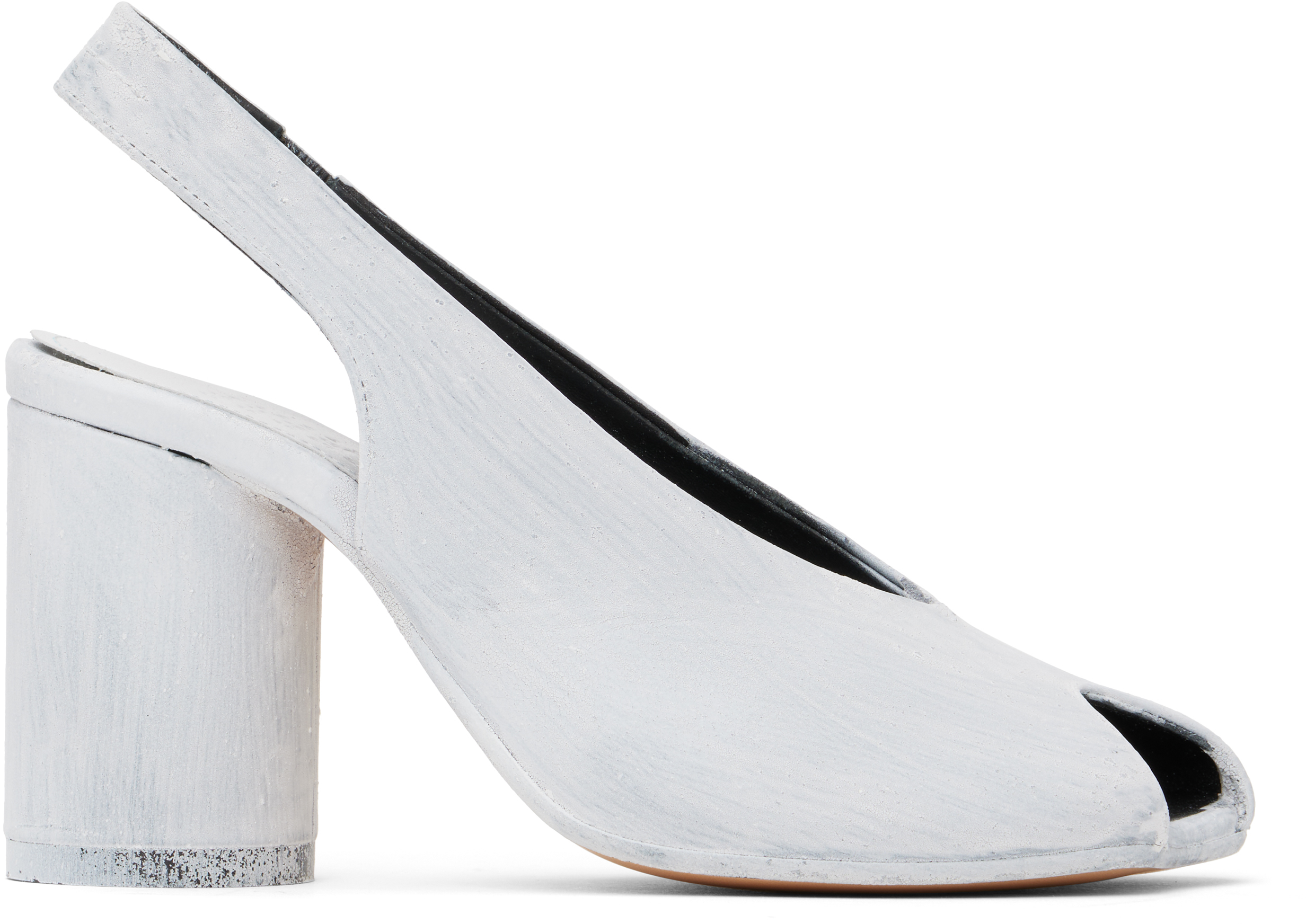 Mm6 Maison Margiela White Painted Anatomic Heeled Sandals