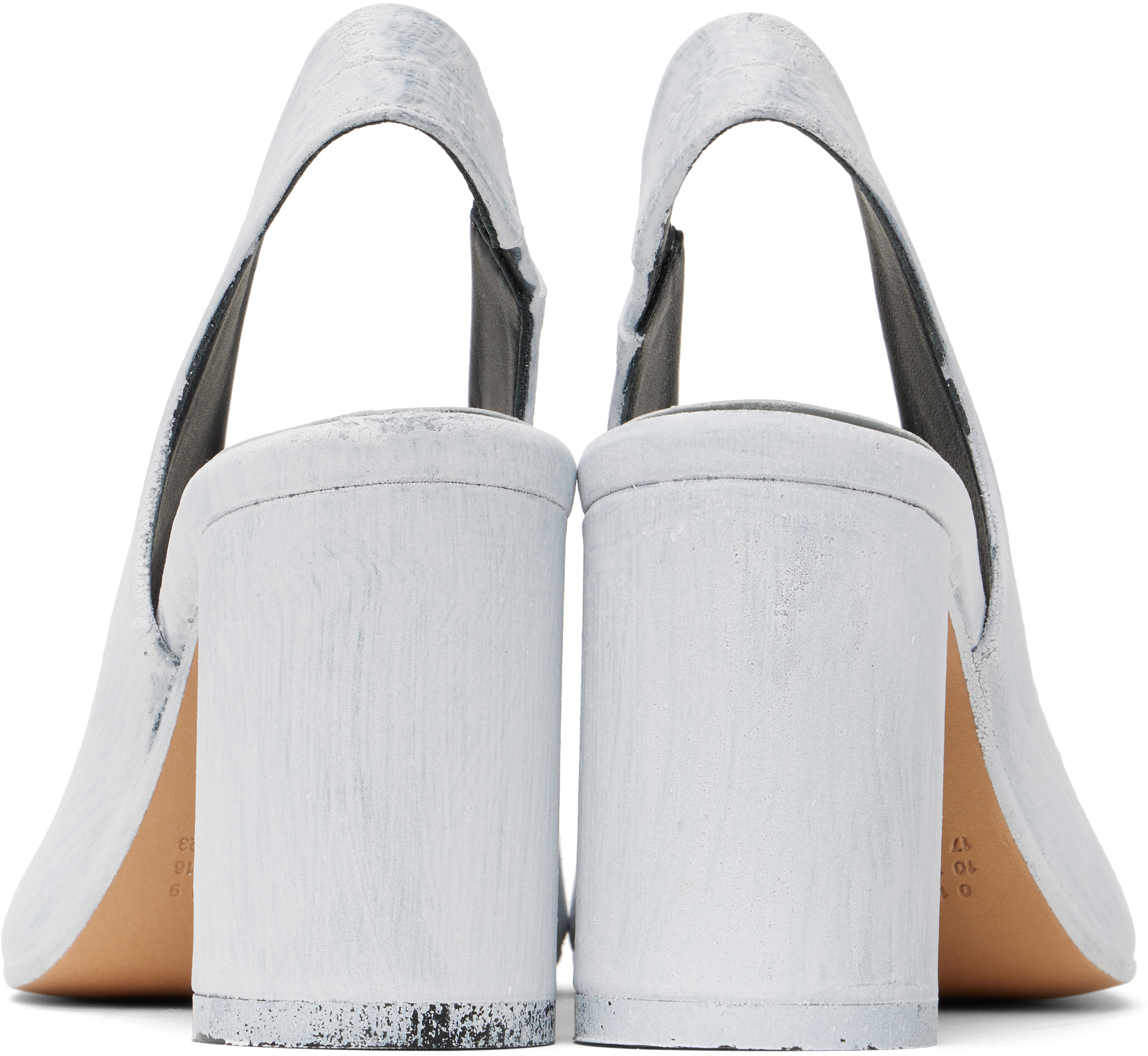 MM6 MAISON MARGIELA WHITE PAINTED ANATOMIC HEELED SANDALS 