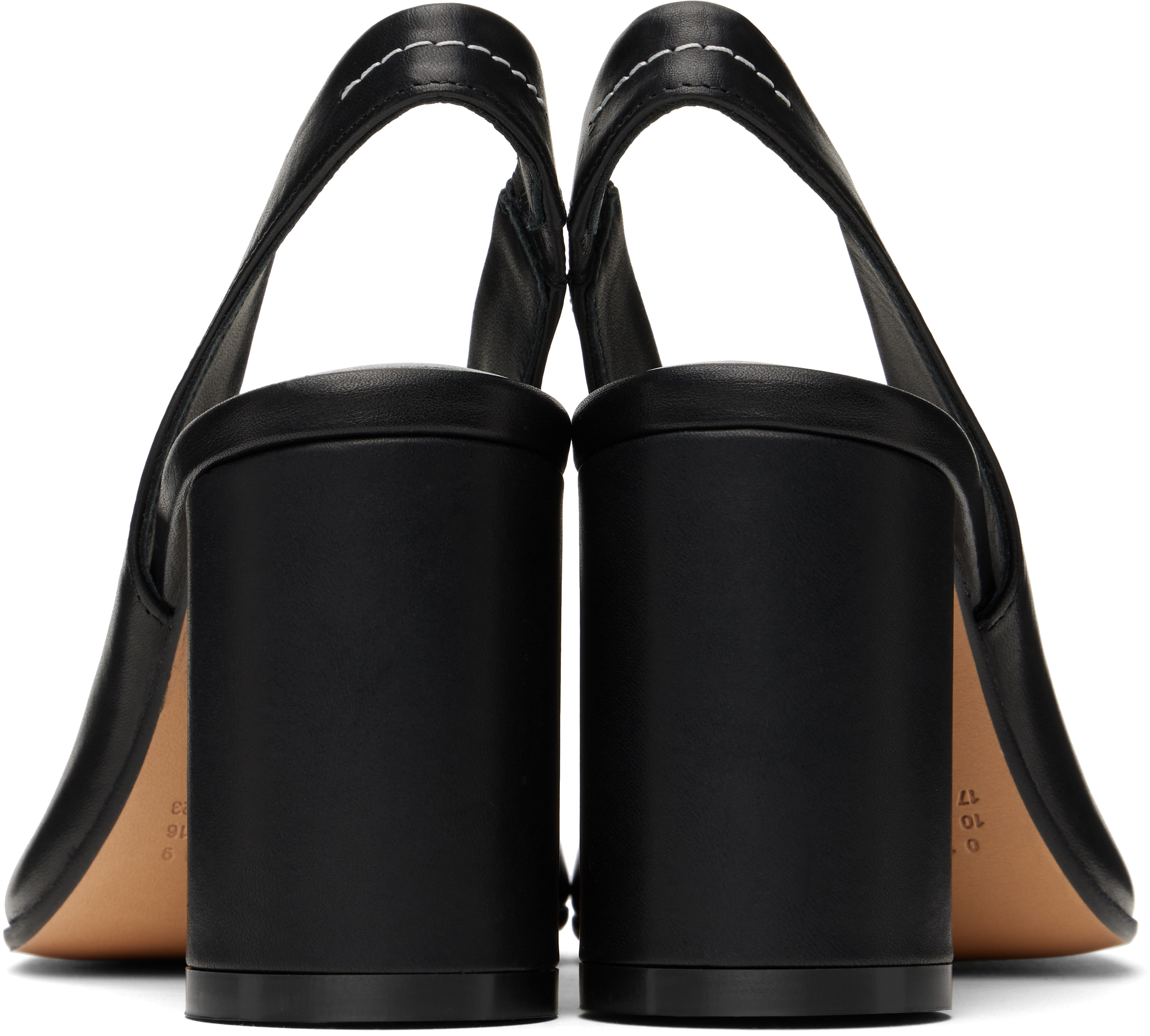 Mm6 Maison Margiela Block Heel Leather Open Toe Sandals