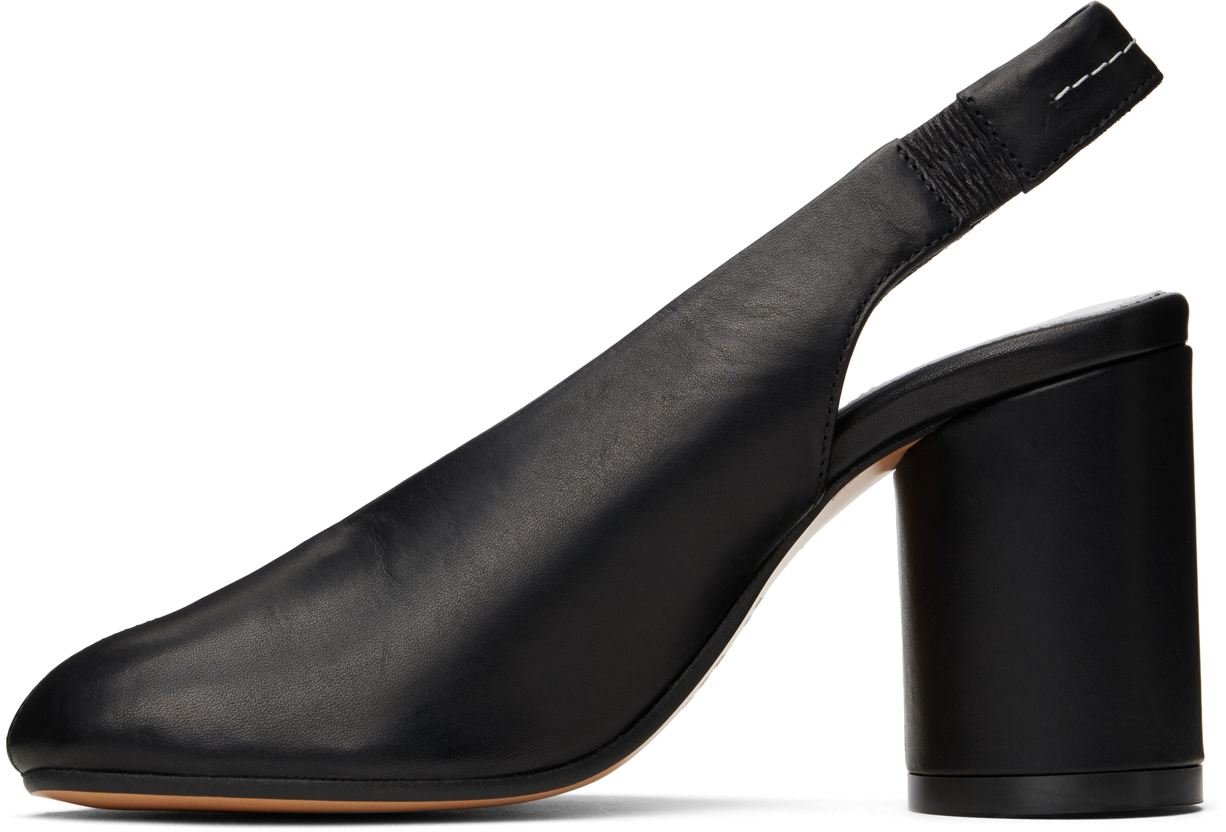 Mm6 Maison Margiela Block Heel Leather Open Toe Sandals