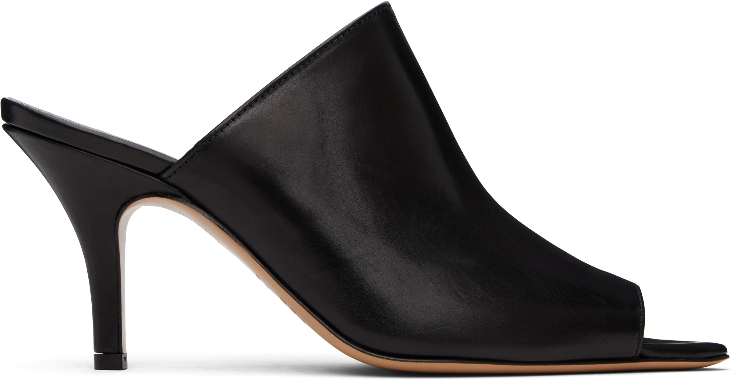 Black Oil Sandal Mules