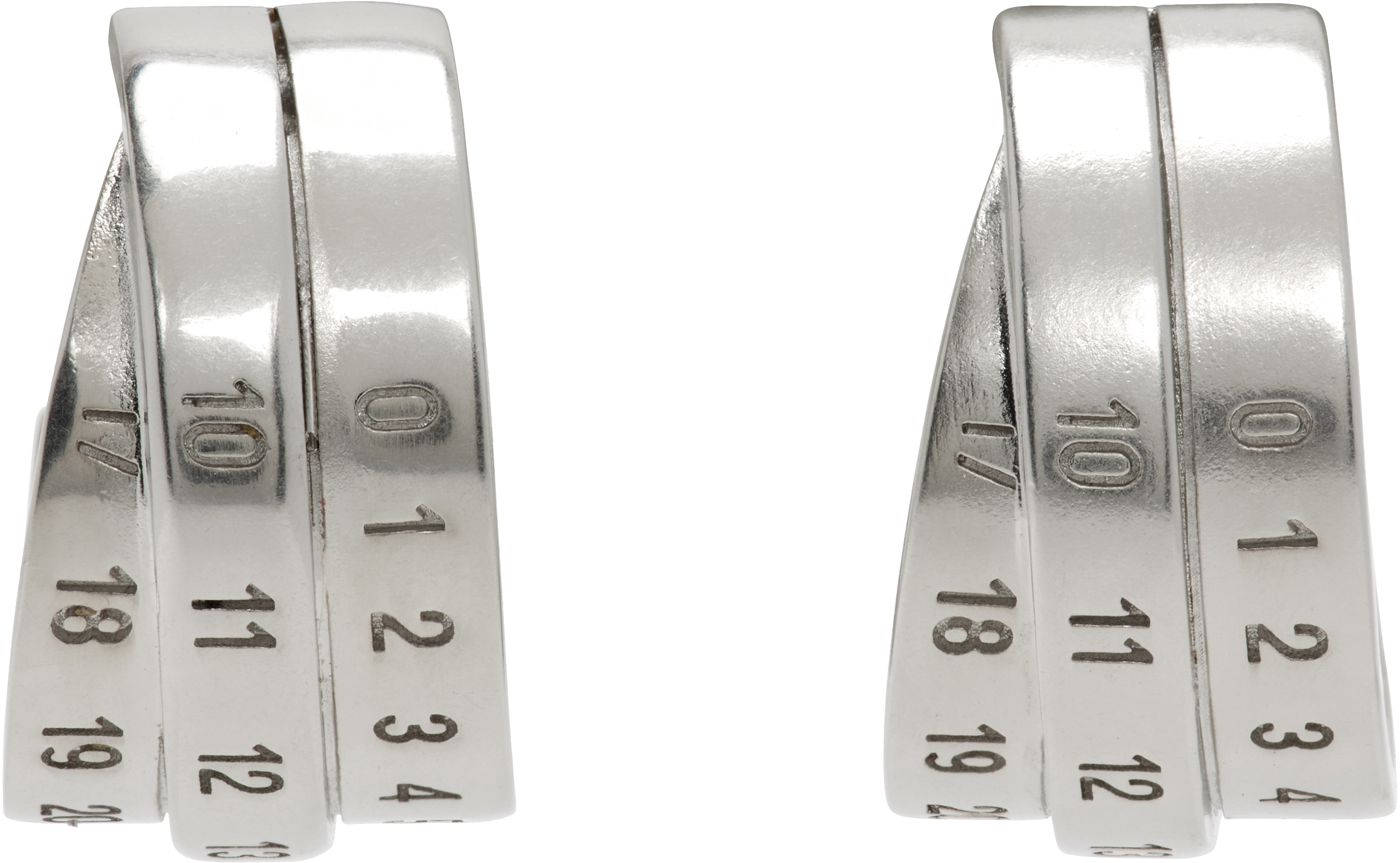 Silver Numeric Earrings
