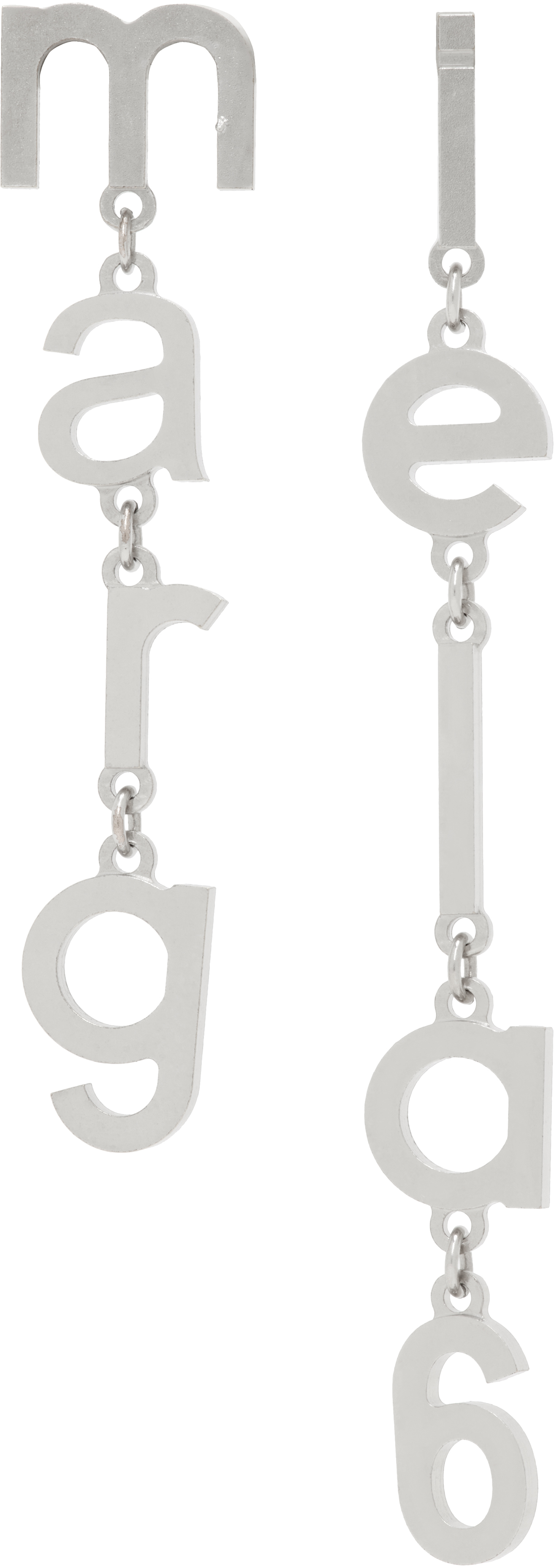 Silver Letter Logo Earrings