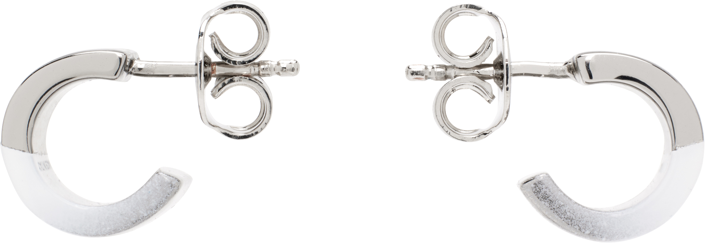 Silver Minimal Logo Earrings