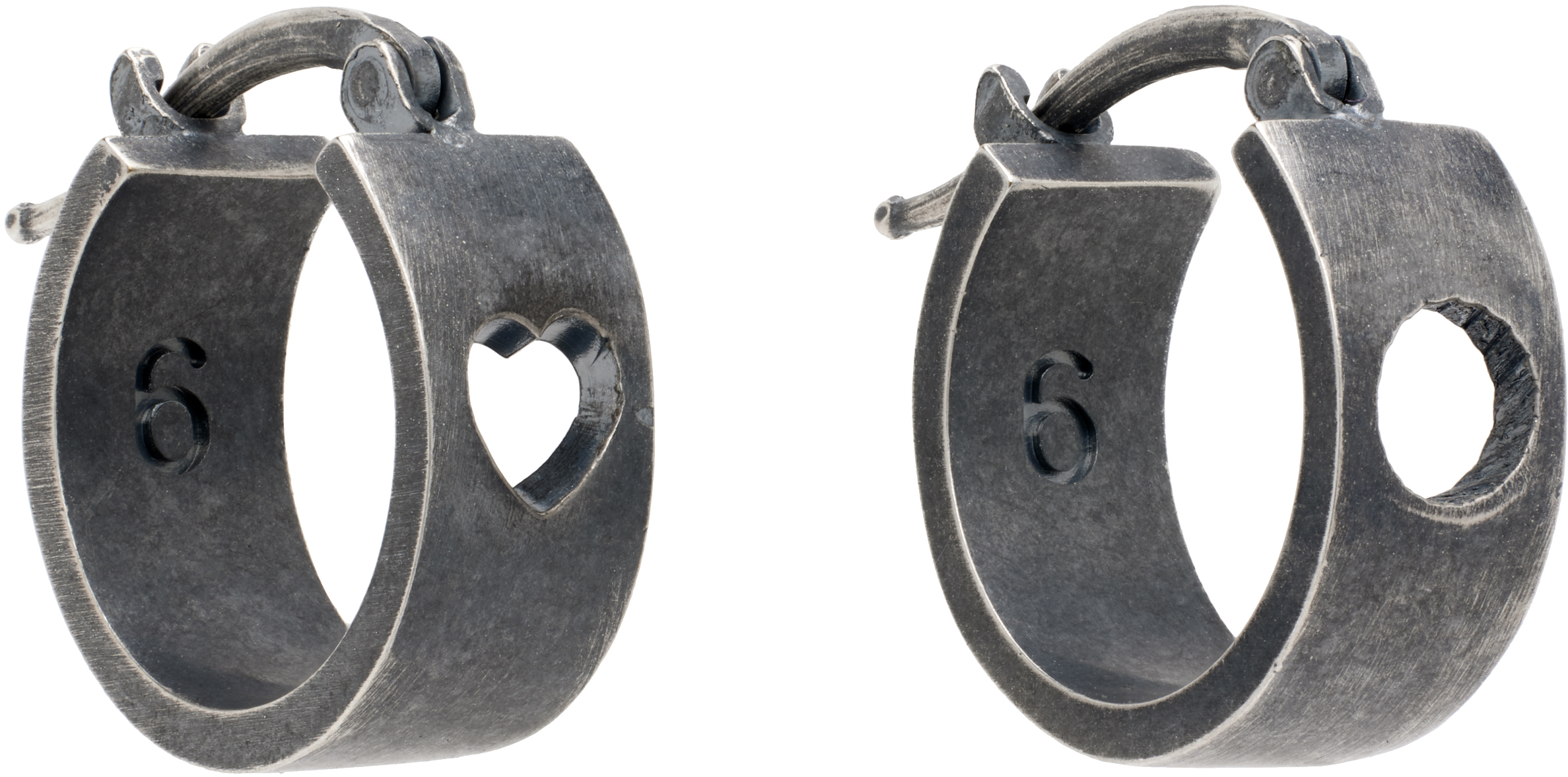 Mm6 Maison Margiela Silver Industrial Earrings In 952 Silver Vintage