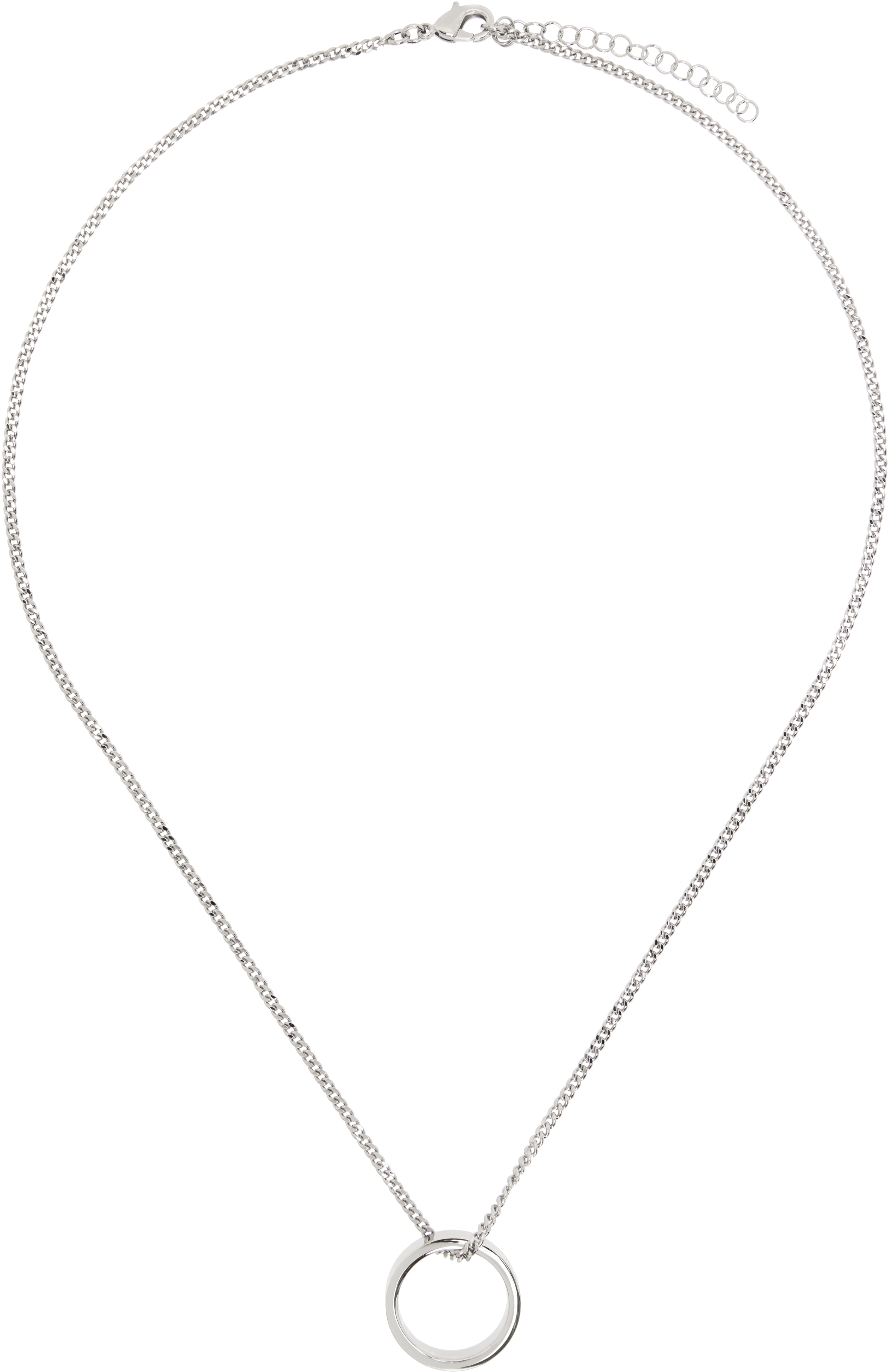 Silver Minimal Logo 6MM Pendant Ring Necklace